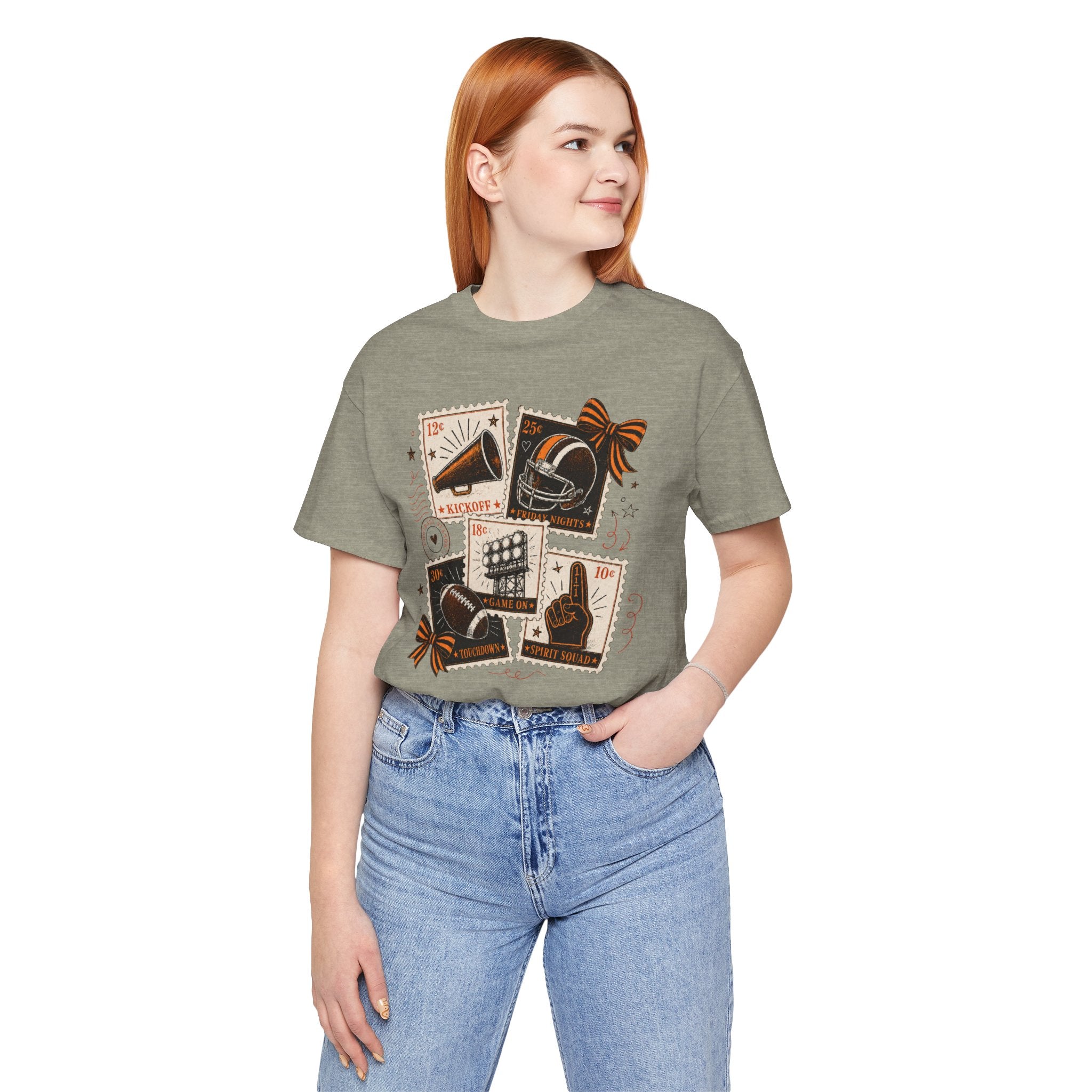Football Vintage Stamps Tee — Retro Gridiron Collage Shirt