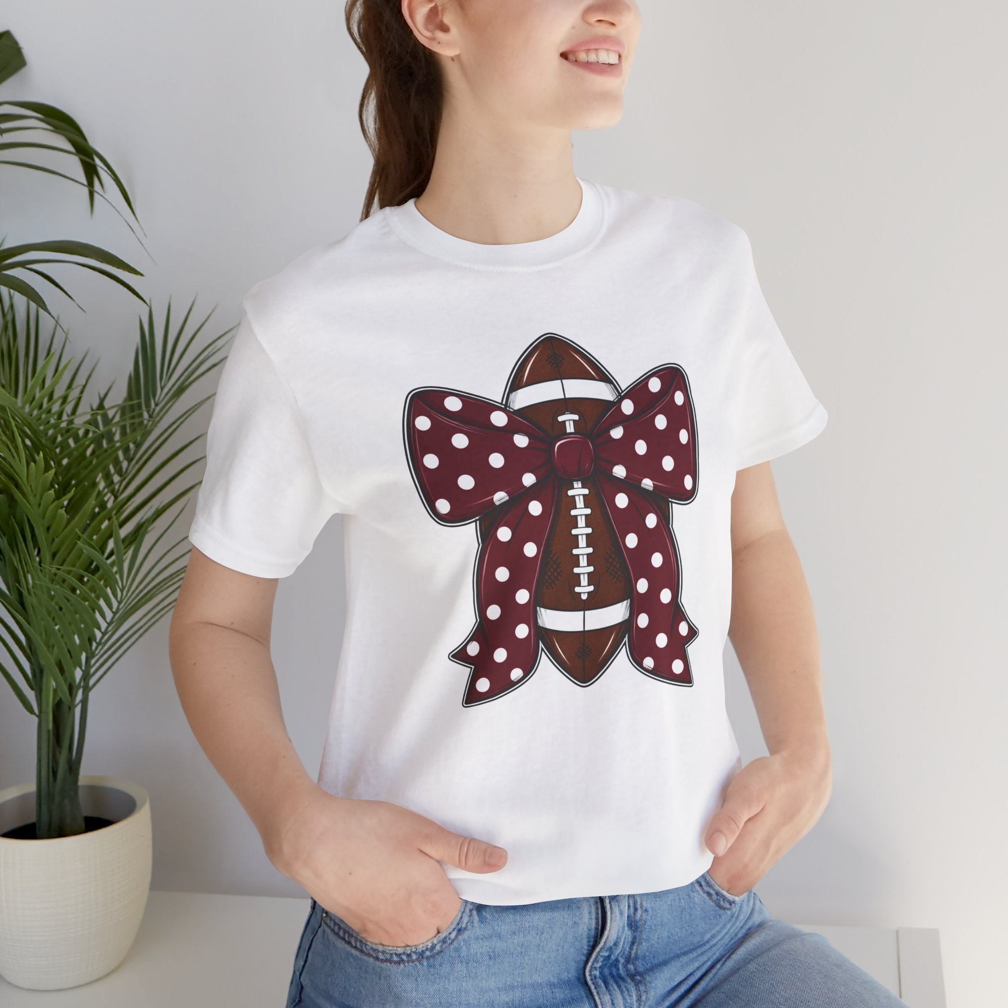 Polka Dot Bow Football Tee