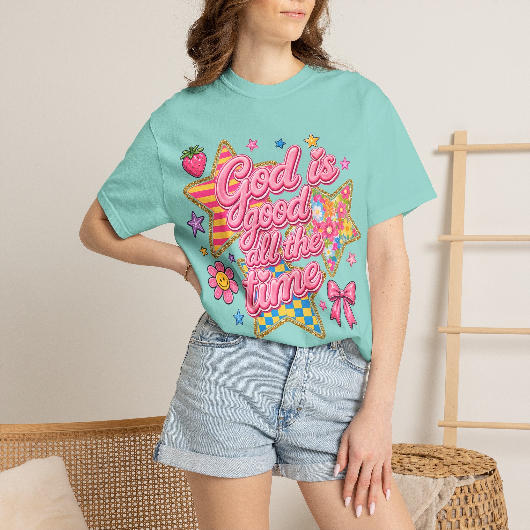 God Is Good All the Time T-Shirt — Retro Pastel Faith Graphic Tee