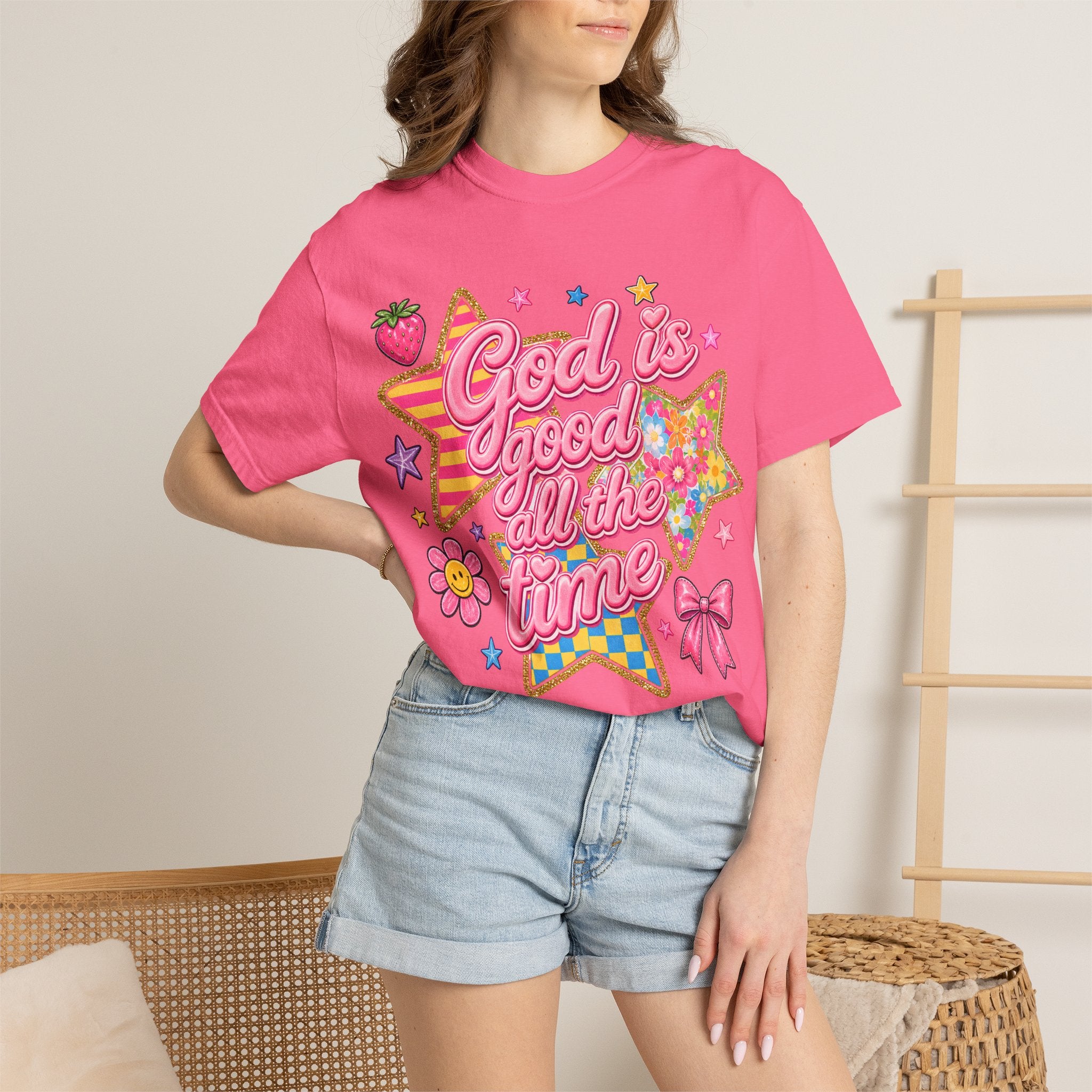 God Is Good All the Time T-Shirt — Retro Pastel Faith Graphic Tee
