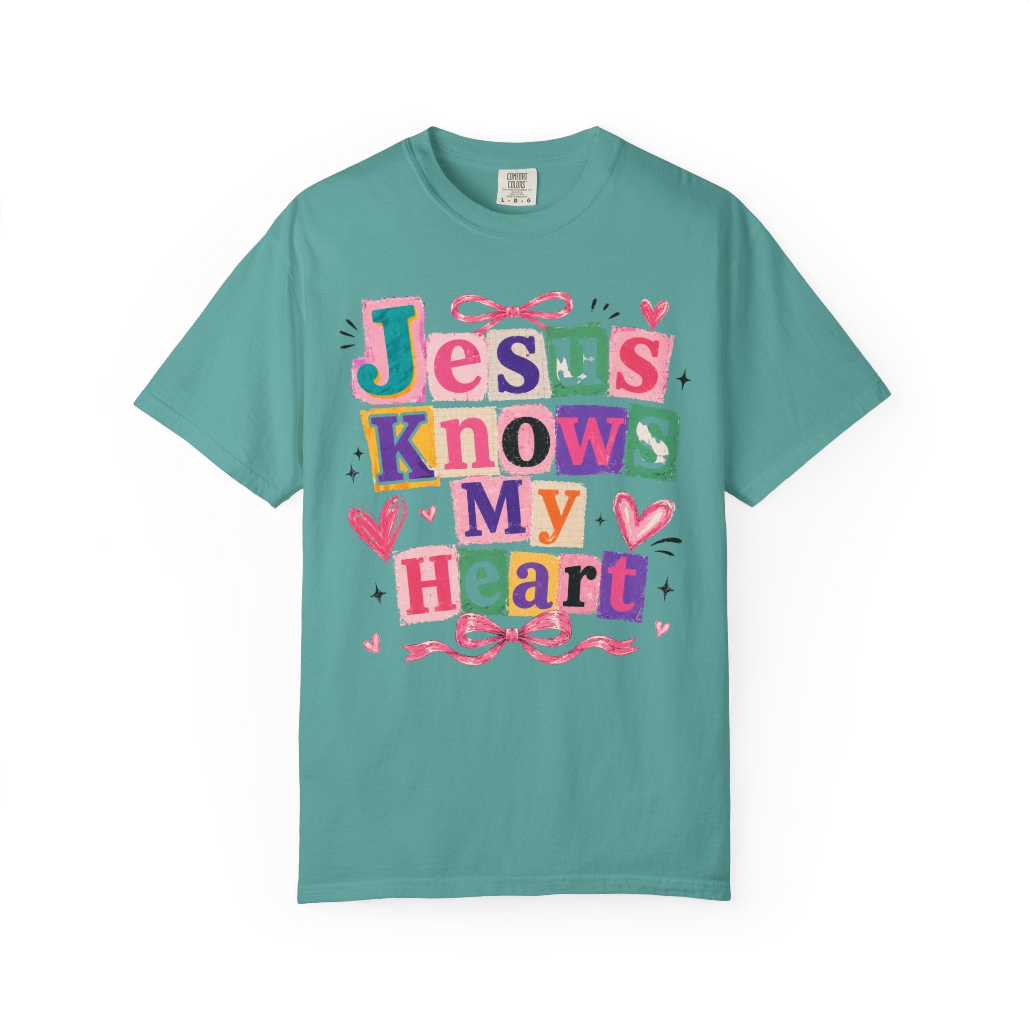Jesus Knows My Heart T-Shirt — Colorful Faith Graphic Tee