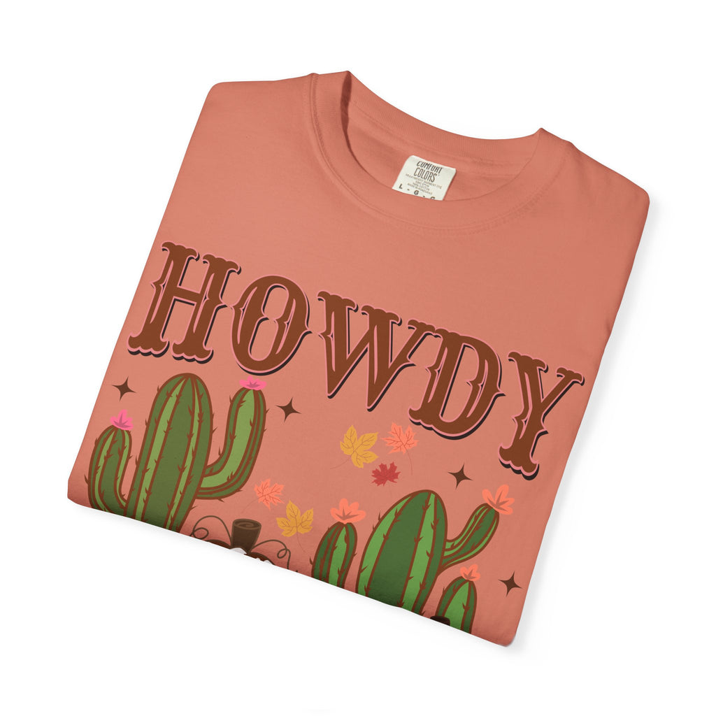 Howdy Fall Graphic Tee — Western Cactus Pumpkin Autumn T-Shirt