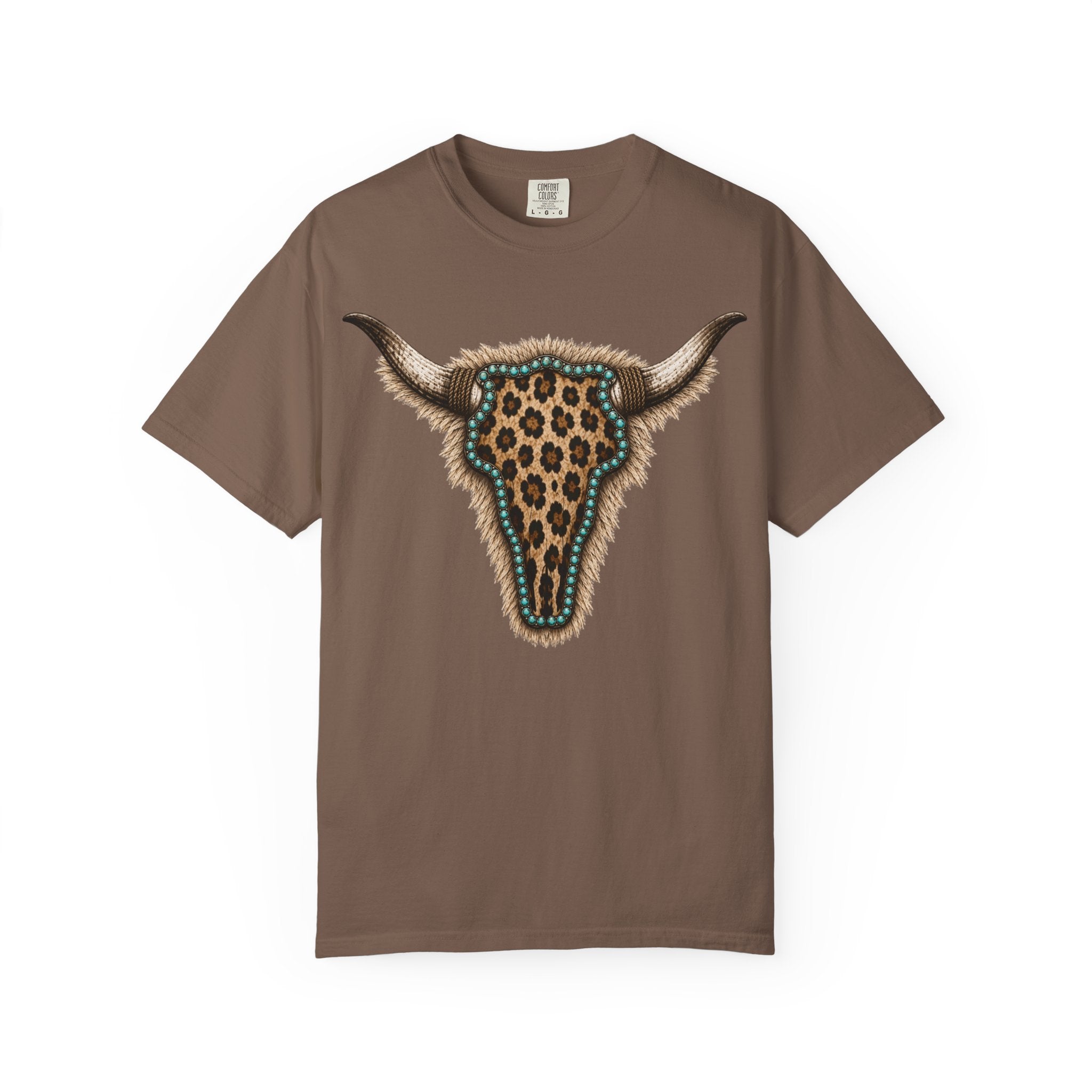 Leopard Skull Tee — Western Bull Skull Graphic T-Shirt