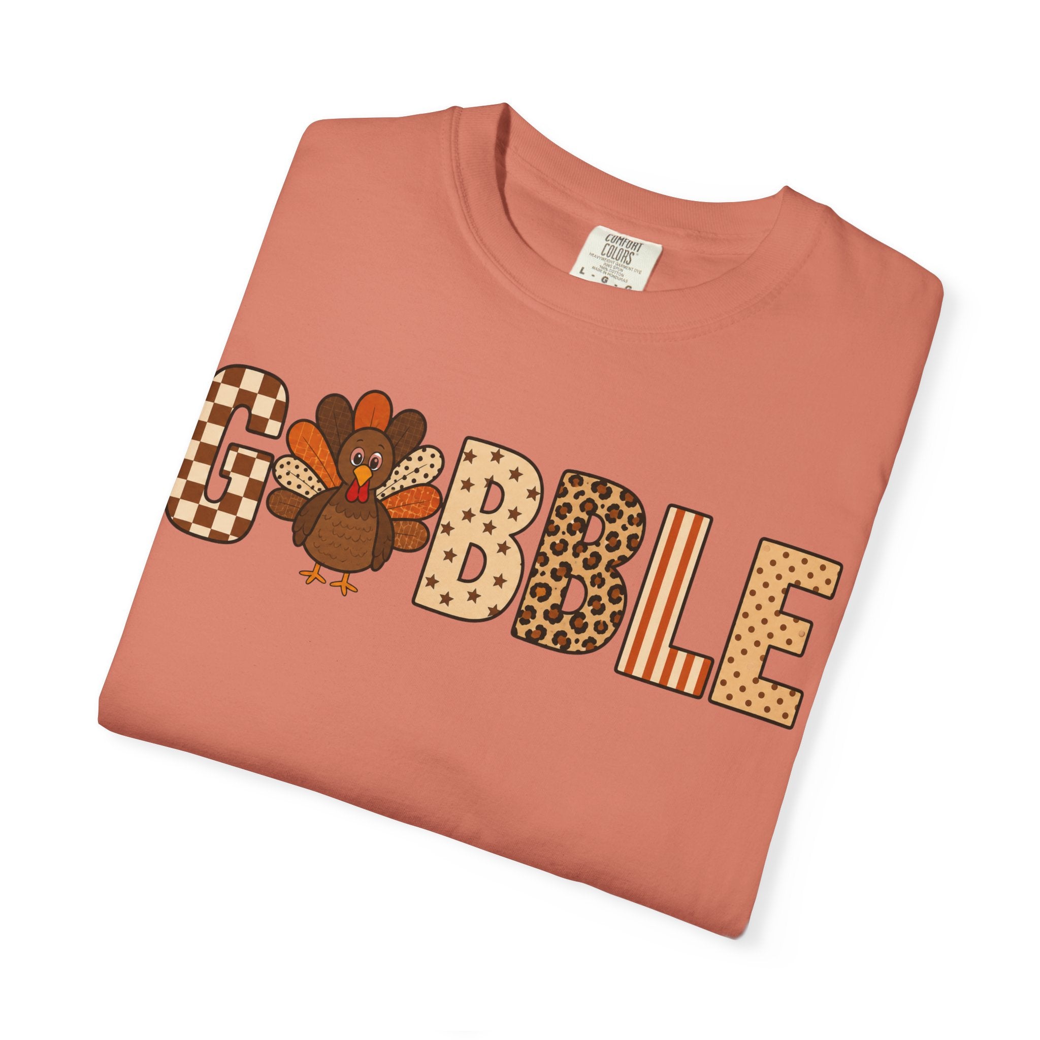 Gobble Turkey Graphic T-Shirt — Thanksgiving Family Pilgrim Holiday Tee