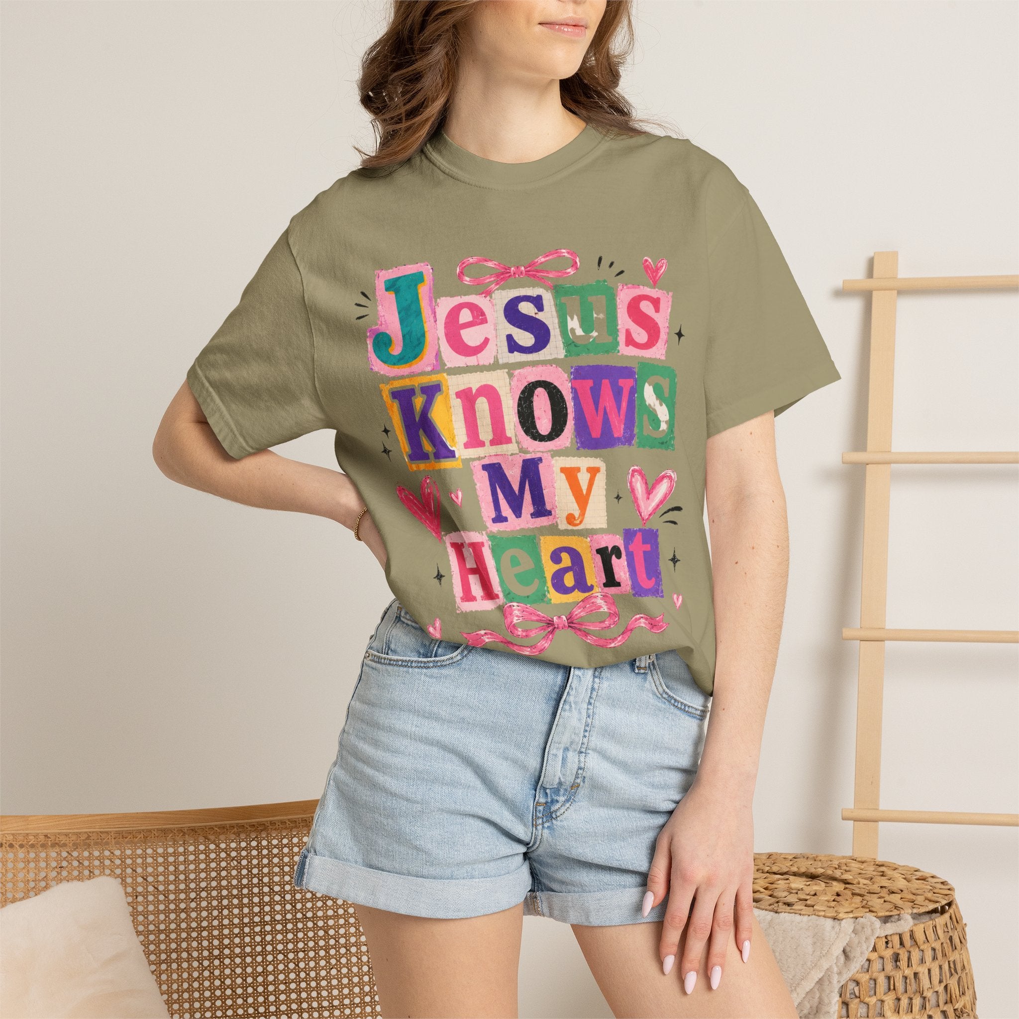 Jesus Knows My Heart T-Shirt — Colorful Faith Graphic Tee