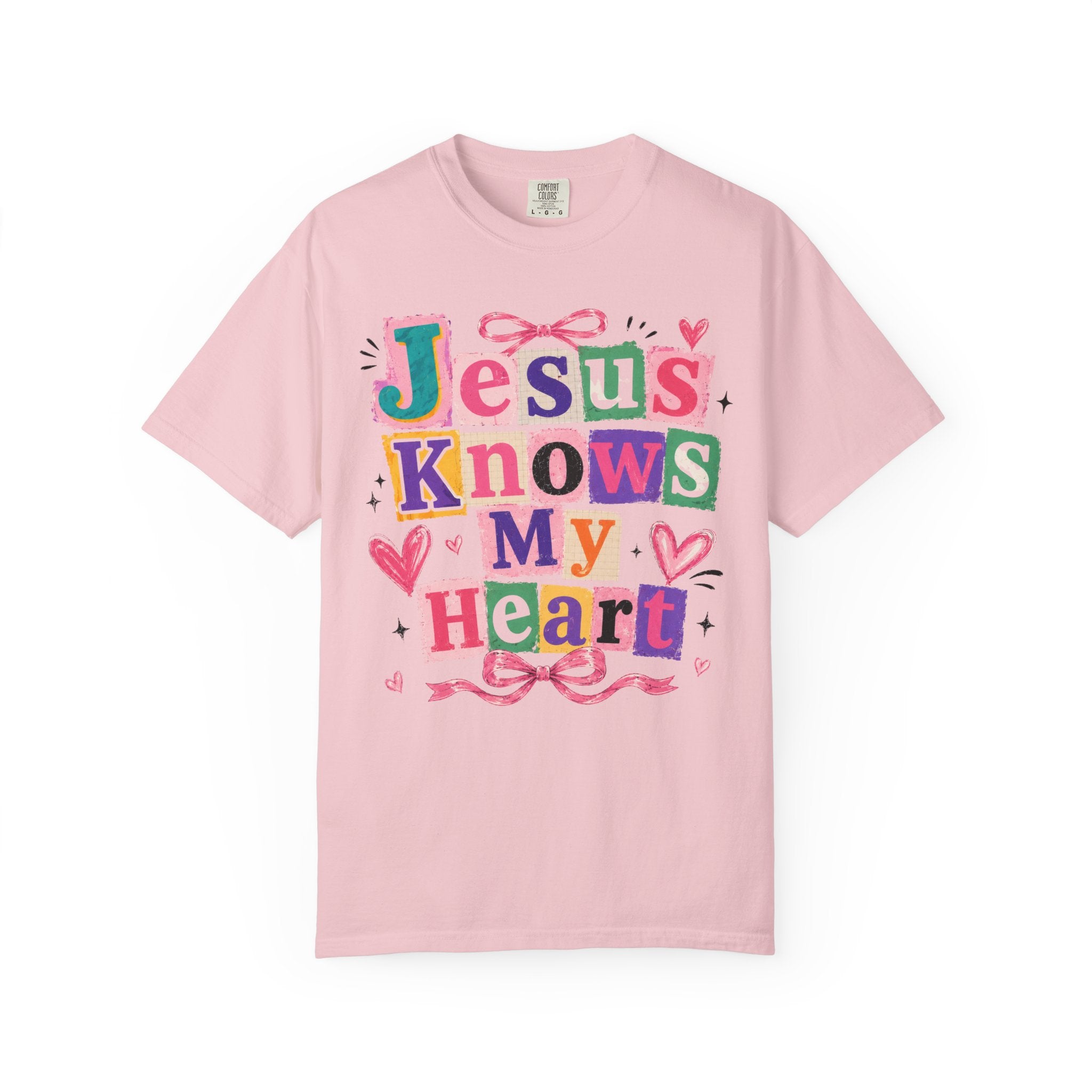 Jesus Knows My Heart T-Shirt — Colorful Faith Graphic Tee