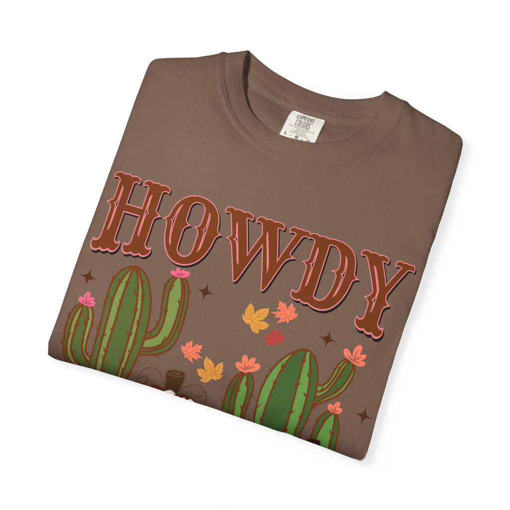 Howdy Fall Graphic Tee — Western Cactus Pumpkin Autumn T-Shirt