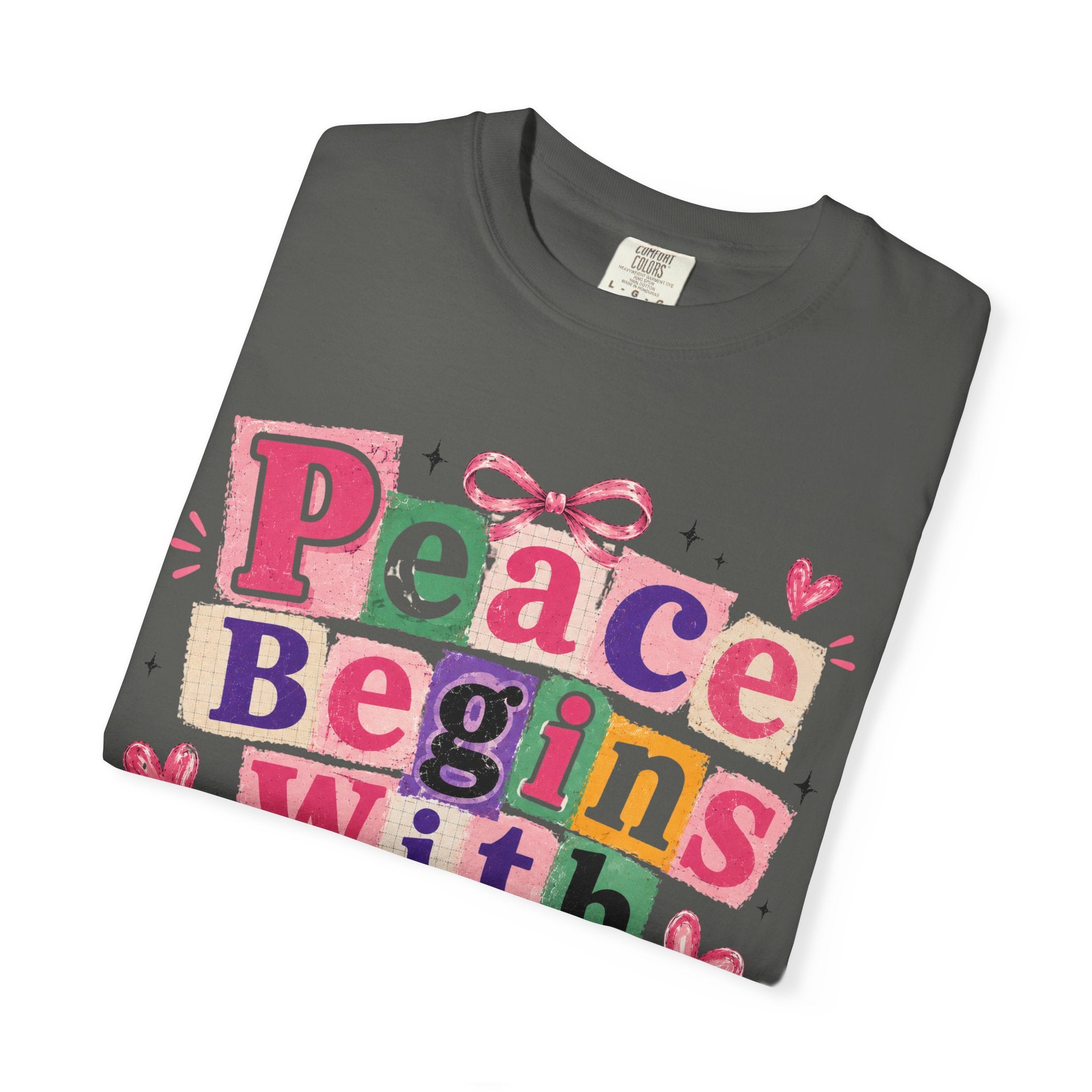 Peace Begins With Prayer T-Shirt — Inspirational Faith Graphic Tee