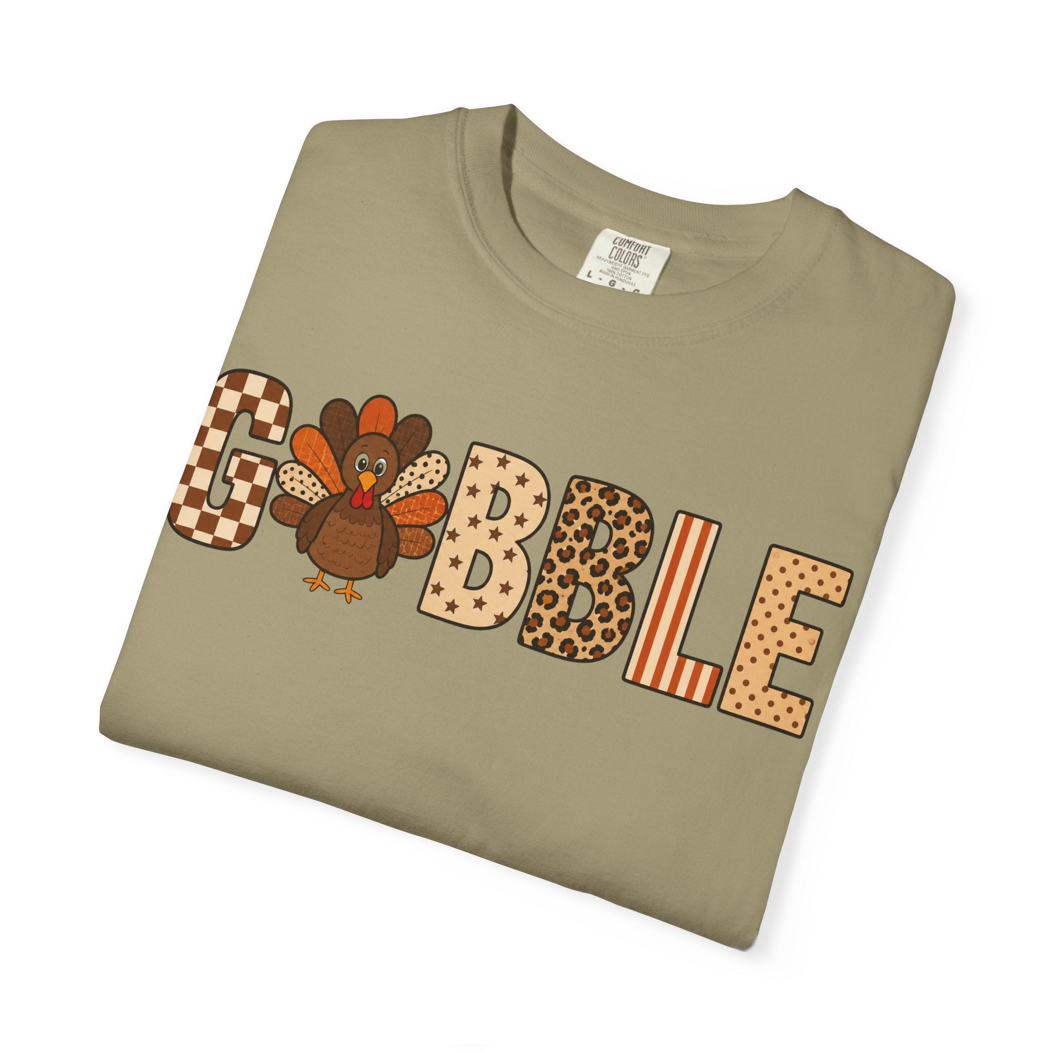 Gobble Turkey Graphic T-Shirt — Thanksgiving Family Pilgrim Holiday Tee