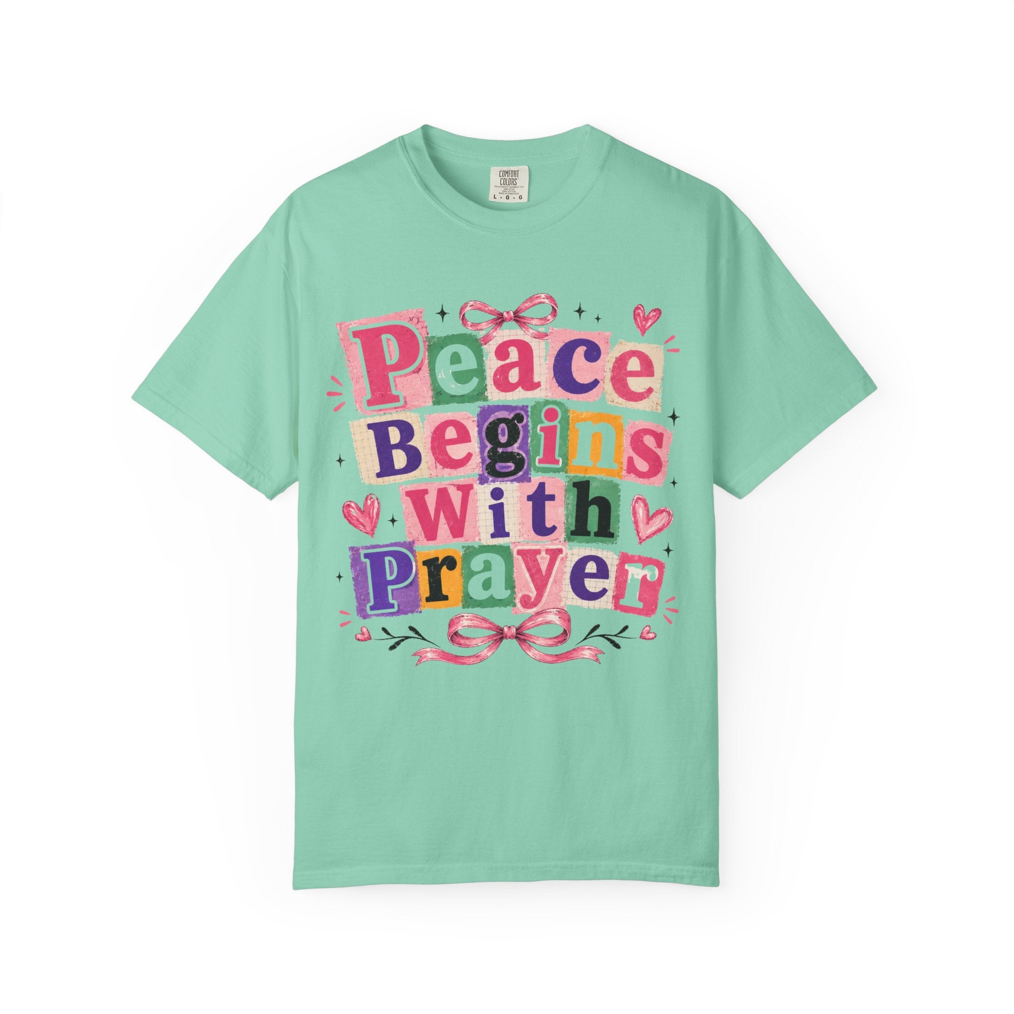 Peace Begins With Prayer T-Shirt — Inspirational Faith Graphic Tee