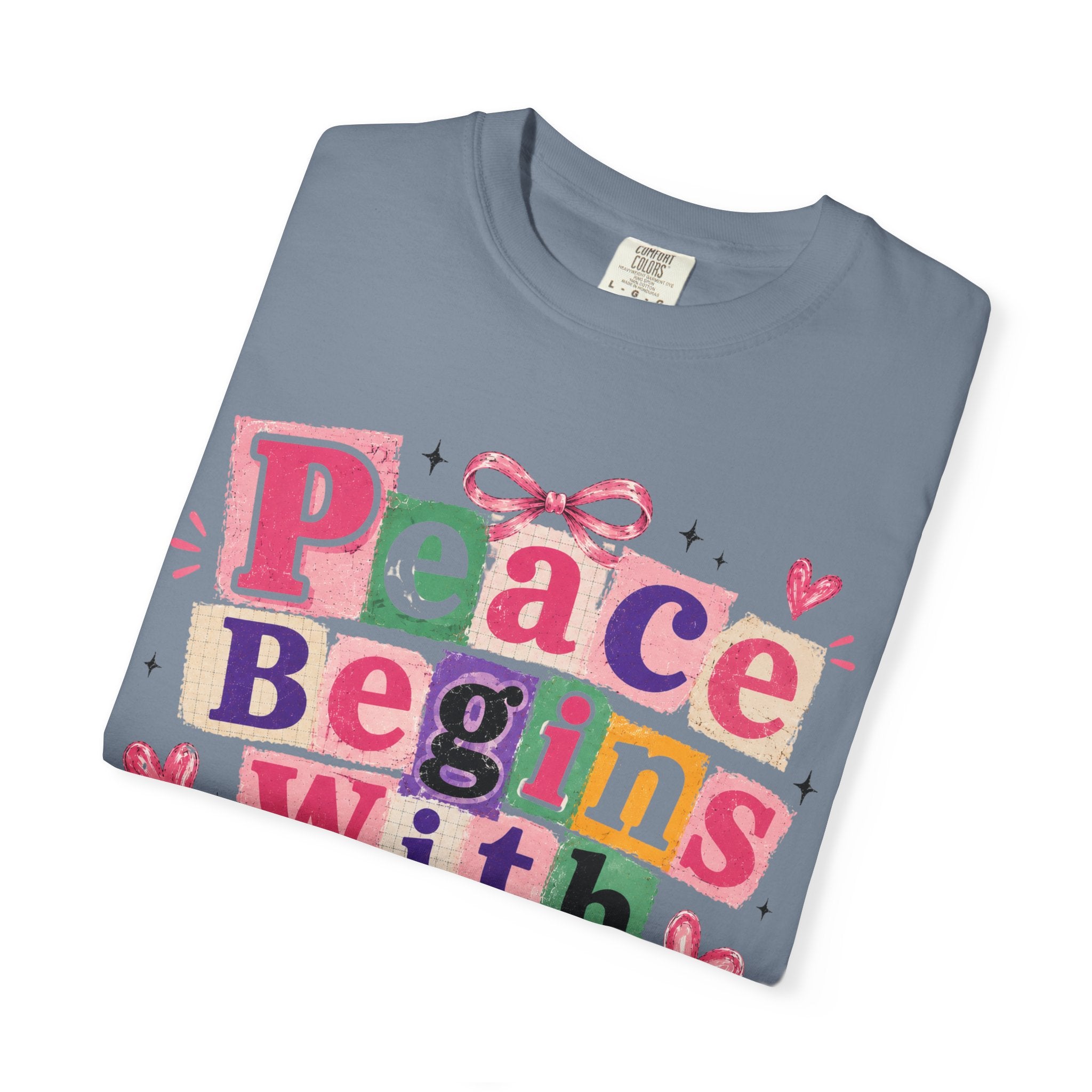 Peace Begins With Prayer T-Shirt — Inspirational Faith Graphic Tee