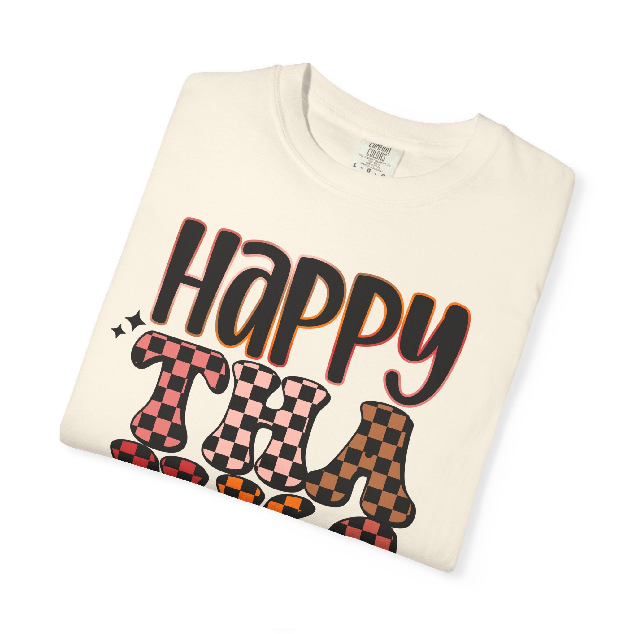 Happy Thanksgiving T-Shirt — Retro Plaid & Leopard Fall Tee