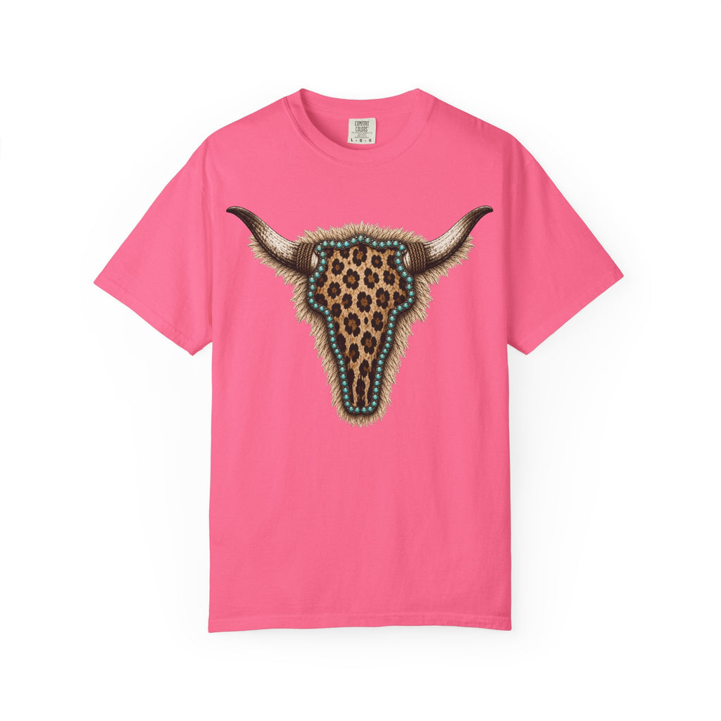 Leopard Skull Tee — Western Bull Skull Graphic T-Shirt