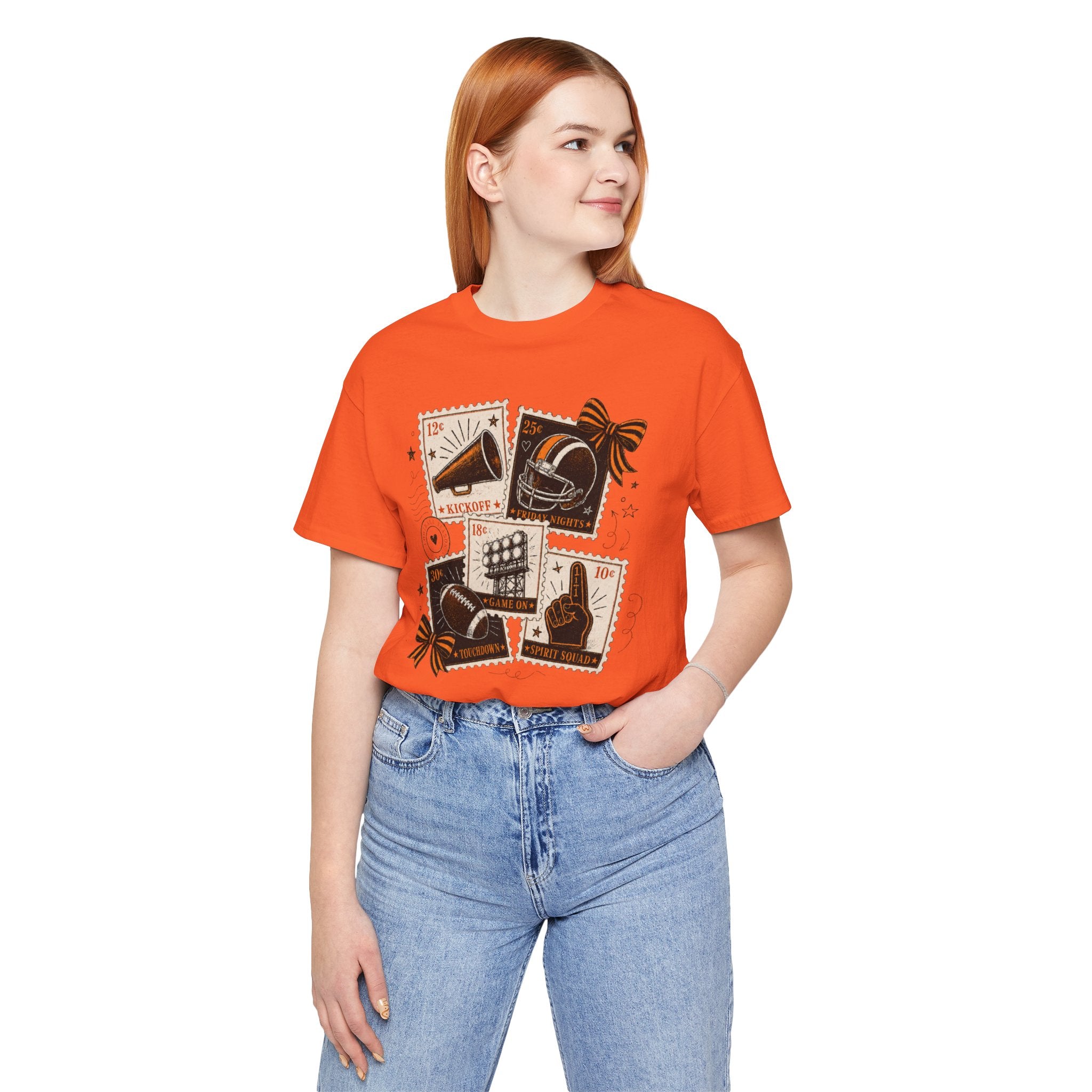 Football Vintage Stamps Tee — Retro Gridiron Collage Shirt