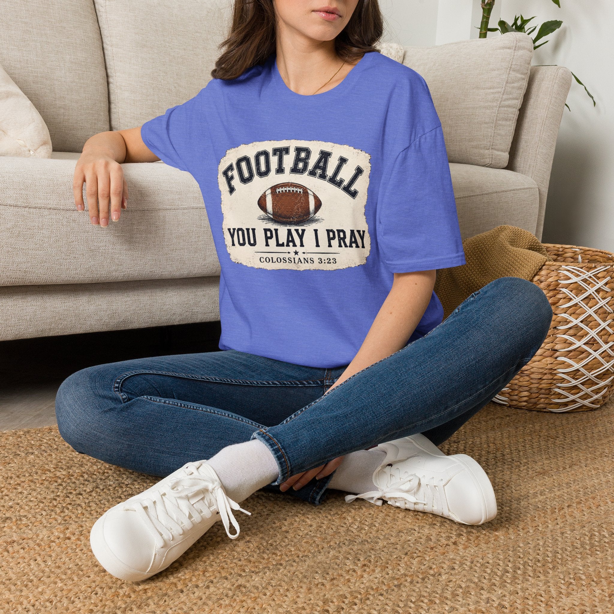 Football «You Play I Pray» T-Shirt — Christian Sports Fan Tee