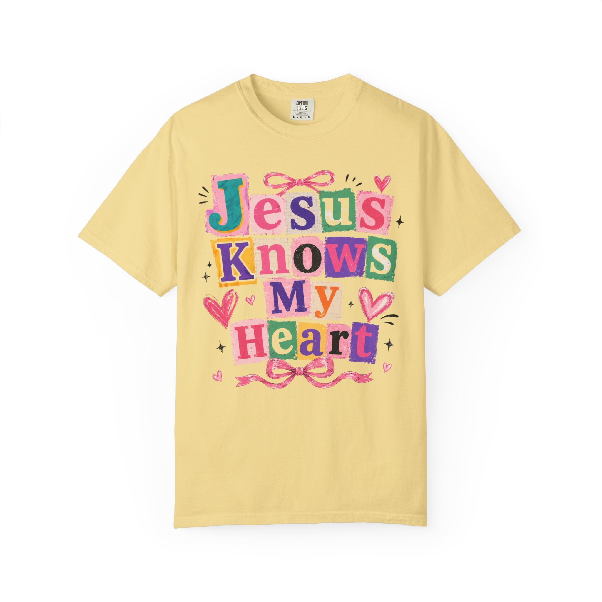 Jesus Knows My Heart T-Shirt — Colorful Faith Graphic Tee