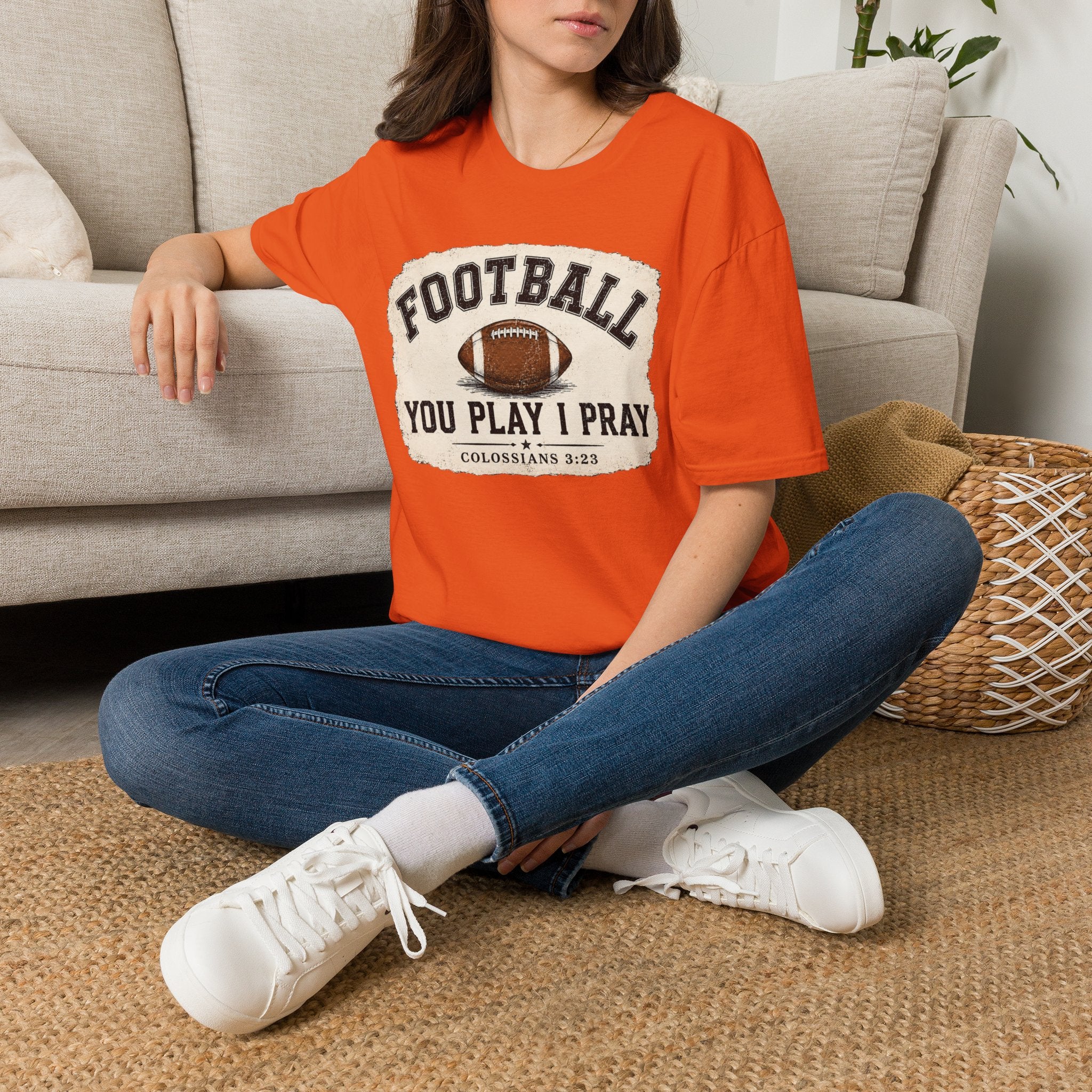Football You Play I Pray T-Shirt — Christian Sports Fan Tee