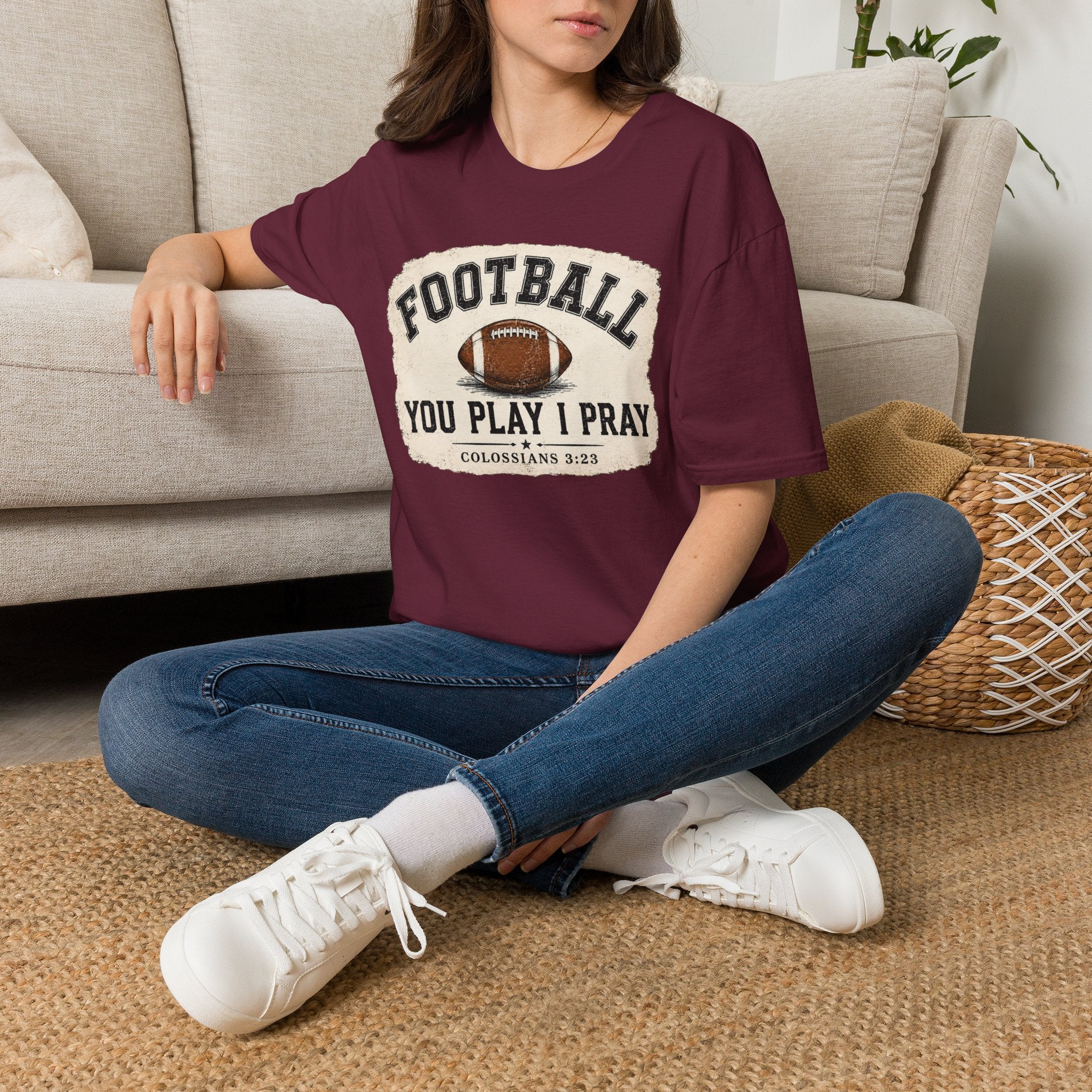 Football 'You Play I Pray' T‑Shirt — Christian Football Fan Tee