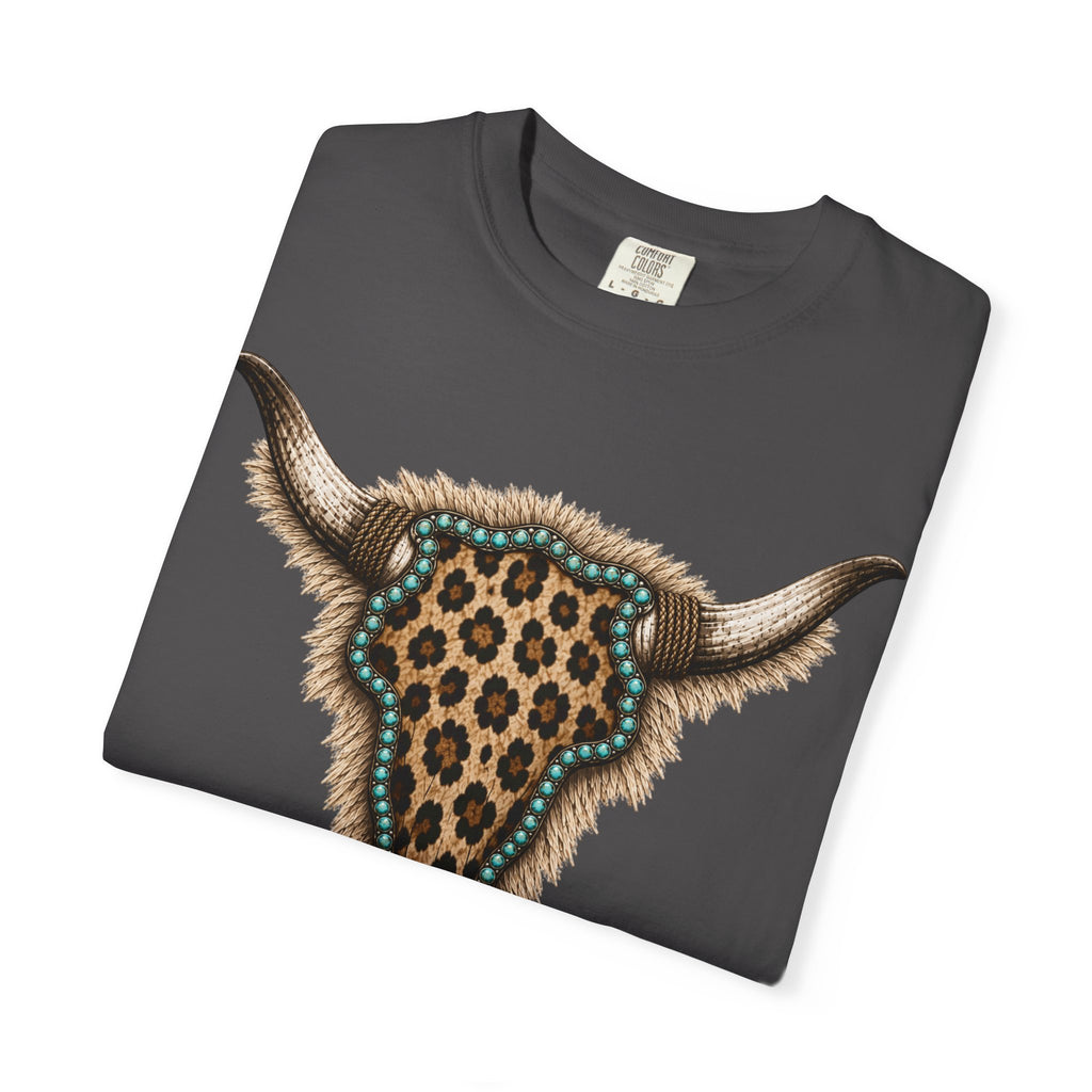 Leopard Skull Tee — Western Bull Skull Graphic T-Shirt