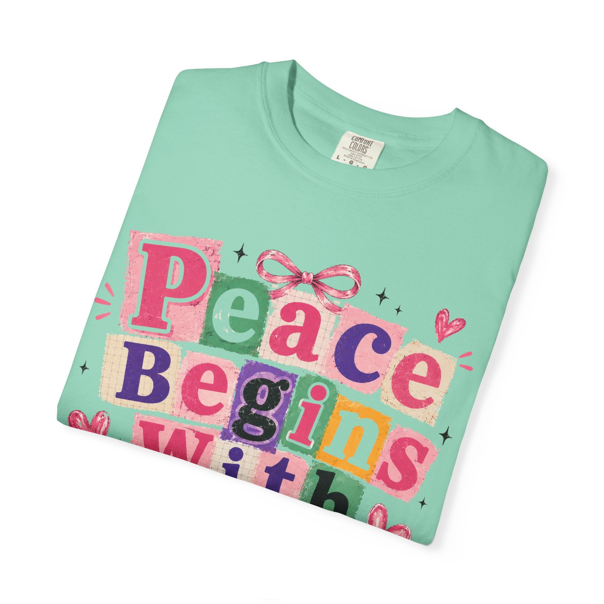 Peace Begins With Prayer T-Shirt — Inspirational Faith Graphic Tee