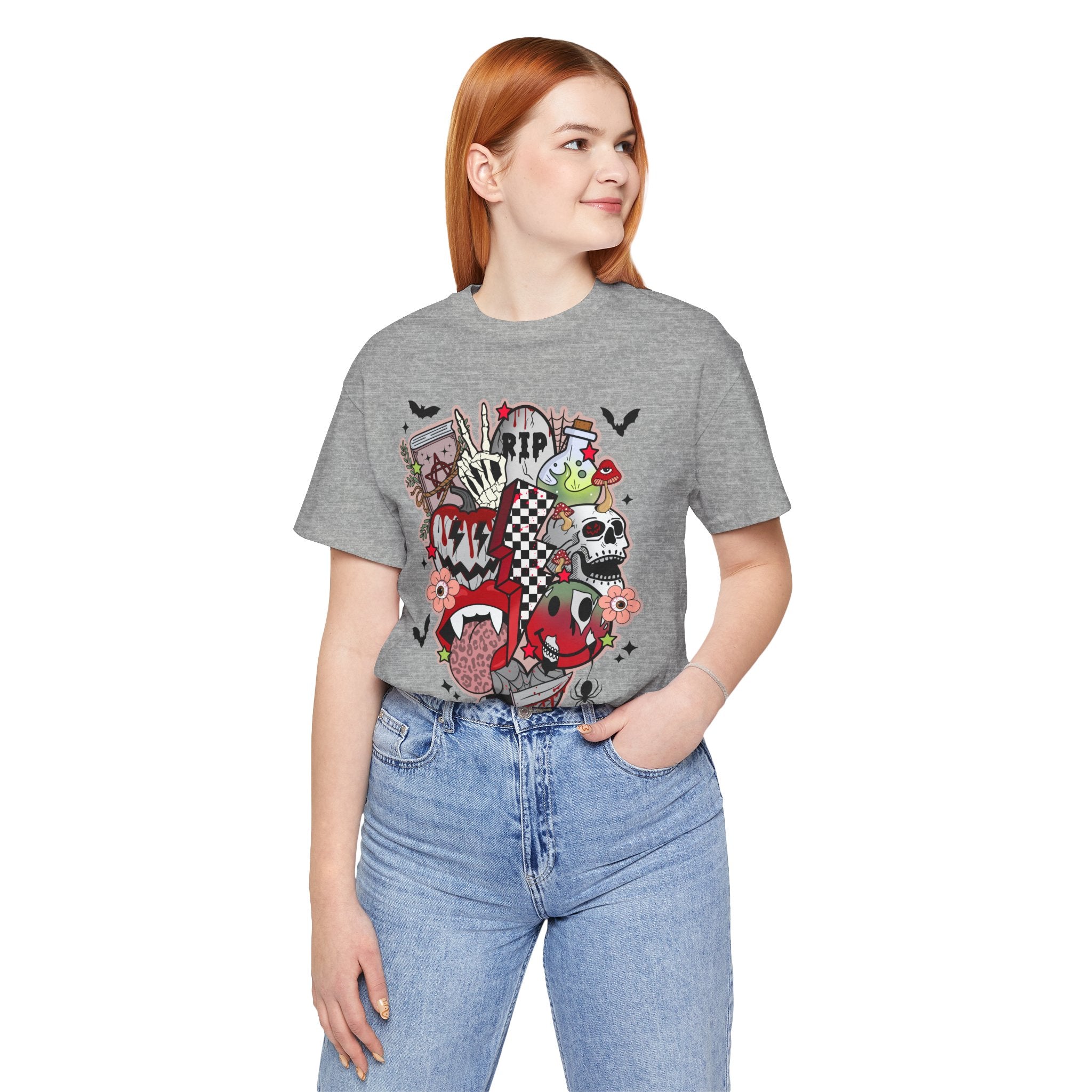 Skull & Joker Graphic Tee — Halloween Goth Punk Horror T-Shirt