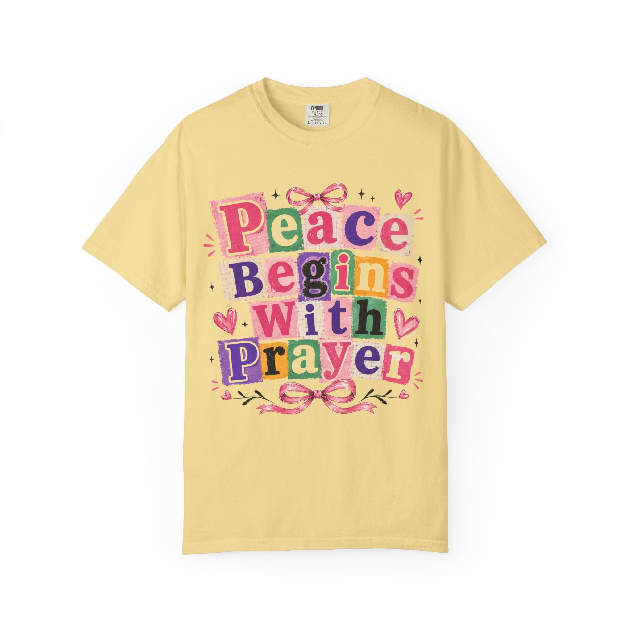 Peace Begins With Prayer T-Shirt — Inspirational Faith Graphic Tee