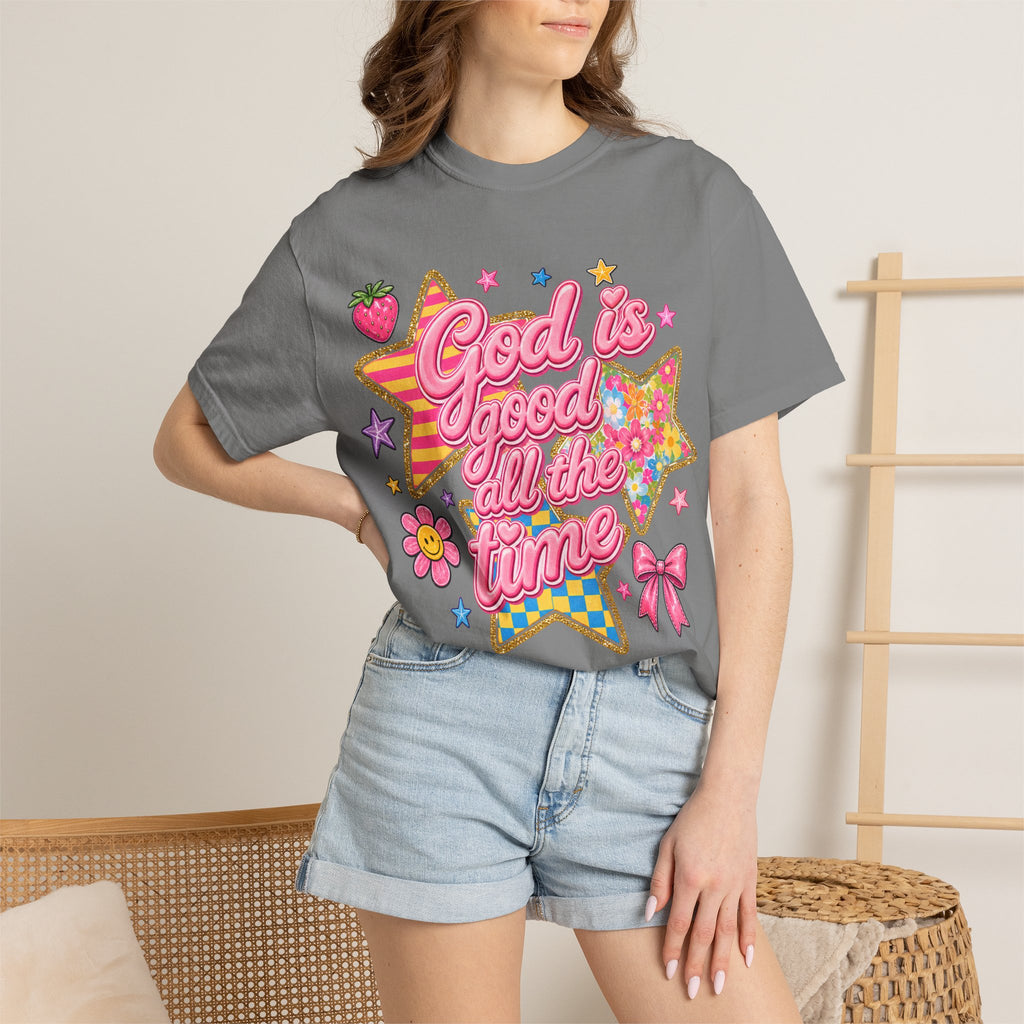 God Is Good All the Time T-Shirt — Retro Pastel Faith Graphic Tee