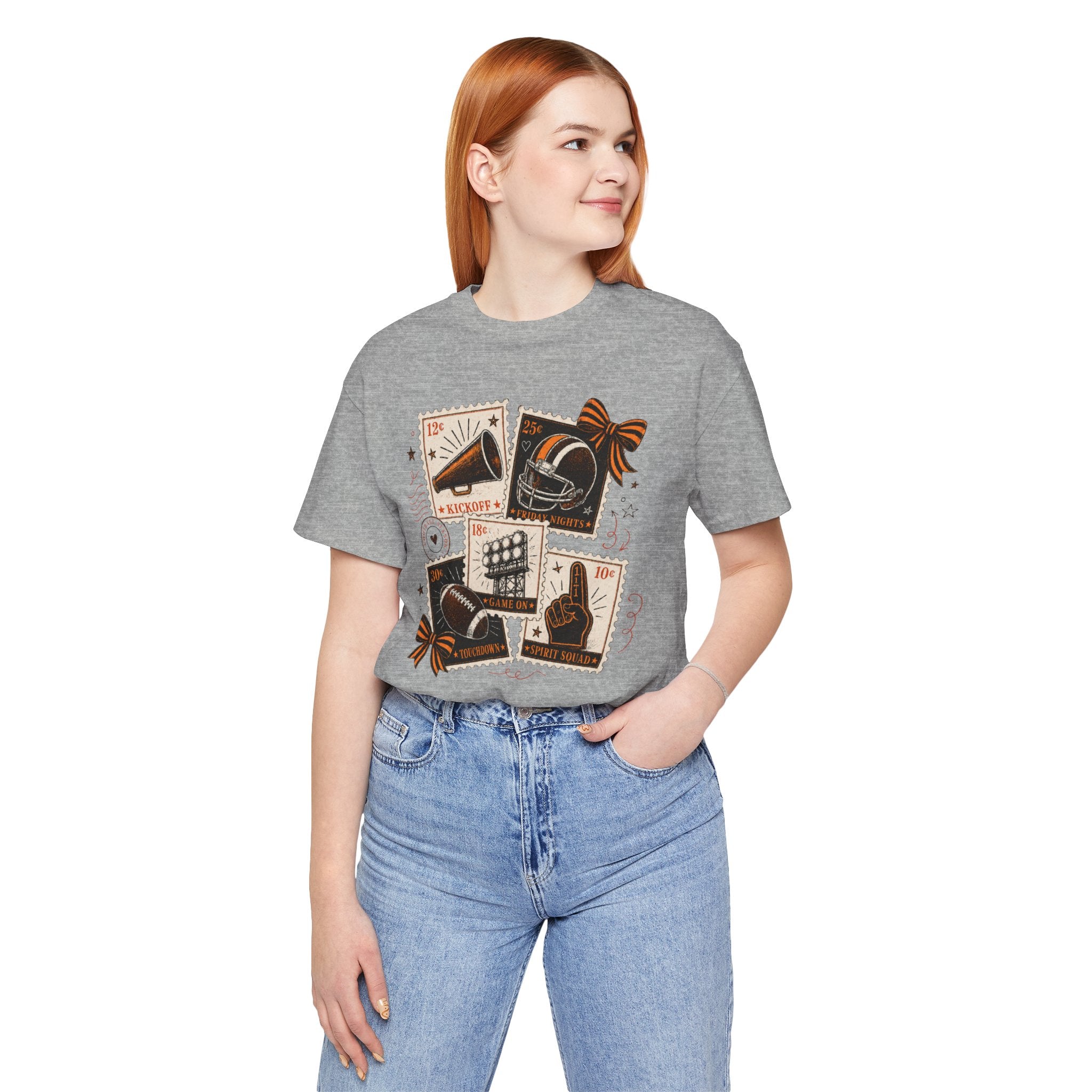 Football Vintage Stamps Tee — Retro Gridiron Collage Shirt