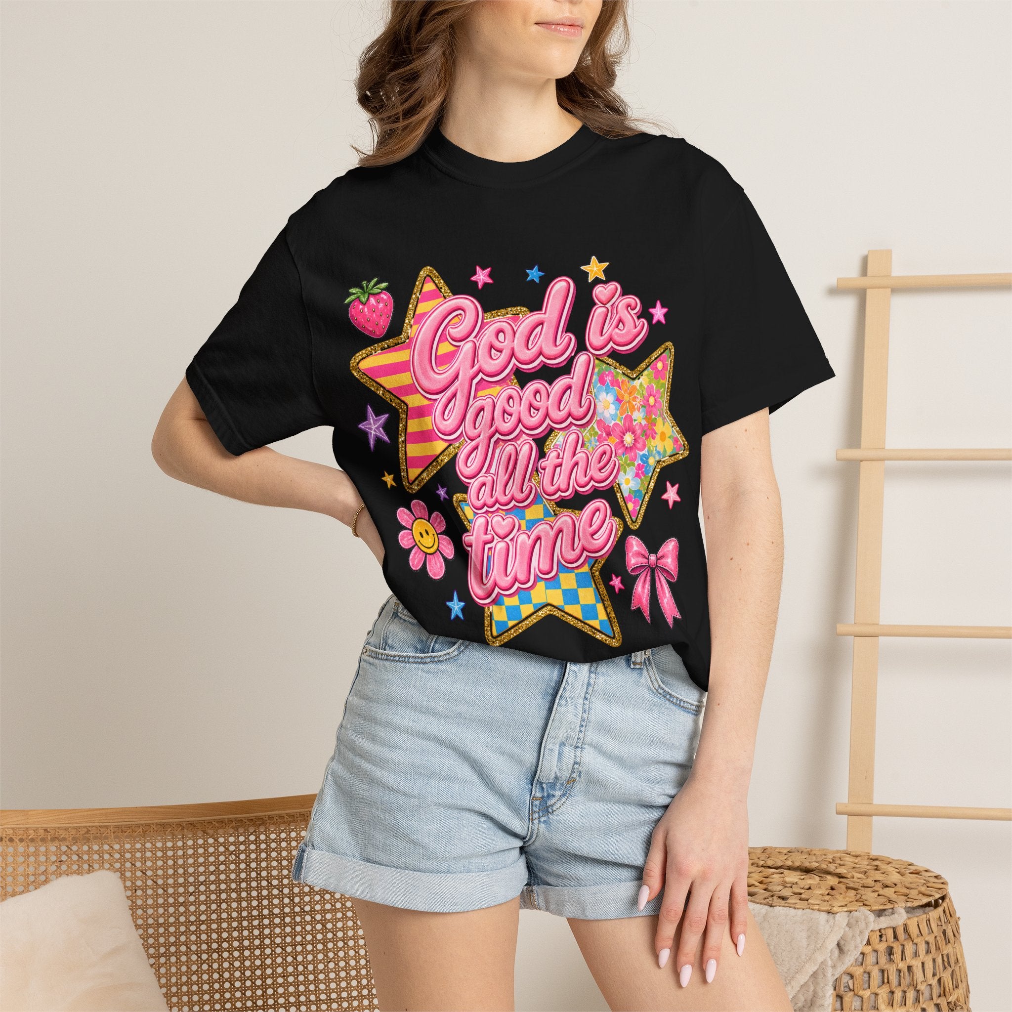 God Is Good All the Time T-Shirt — Retro Pastel Faith Graphic Tee
