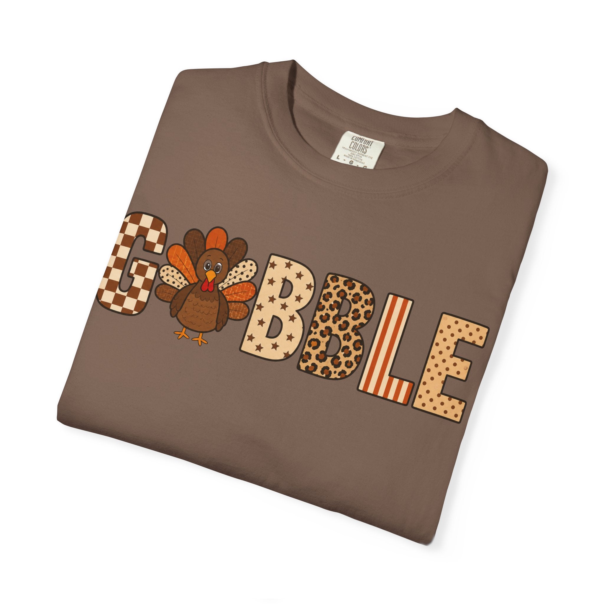 Gobble Turkey Graphic T-Shirt — Thanksgiving Family Pilgrim Holiday Tee