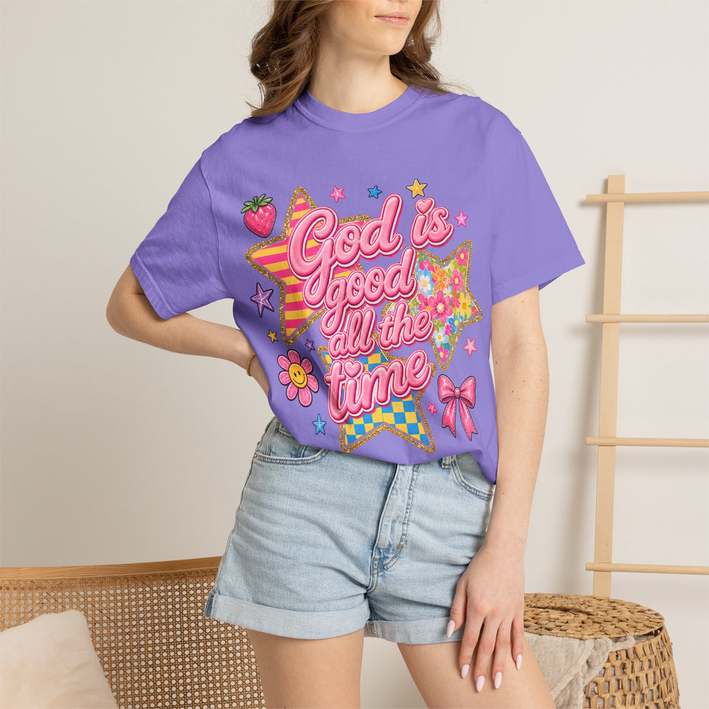 God Is Good All the Time T-Shirt — Retro Pastel Faith Graphic Tee