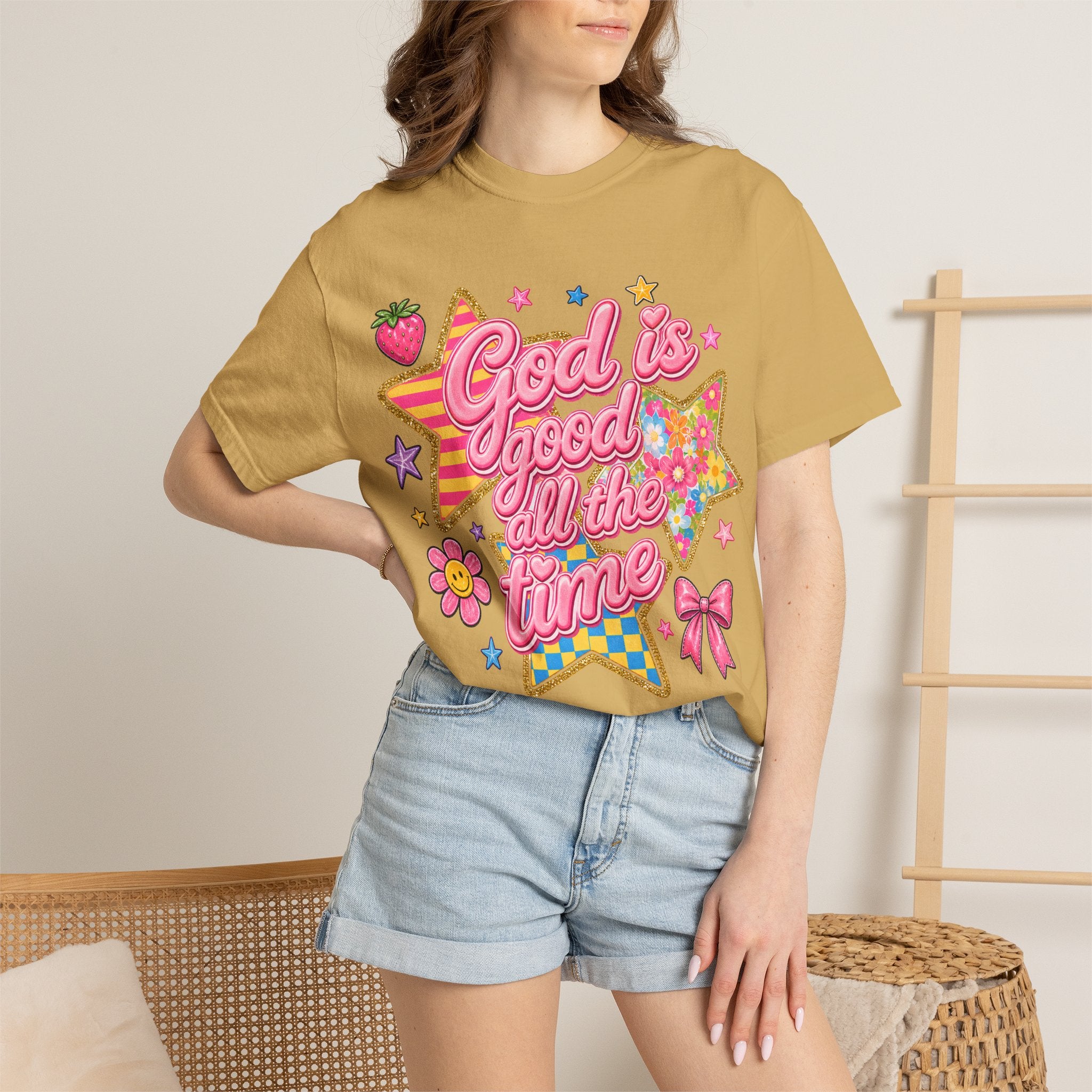 God Is Good All the Time T-Shirt — Retro Pastel Faith Graphic Tee