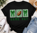 Game Day Football Tee — Green Striped Gift Box Design