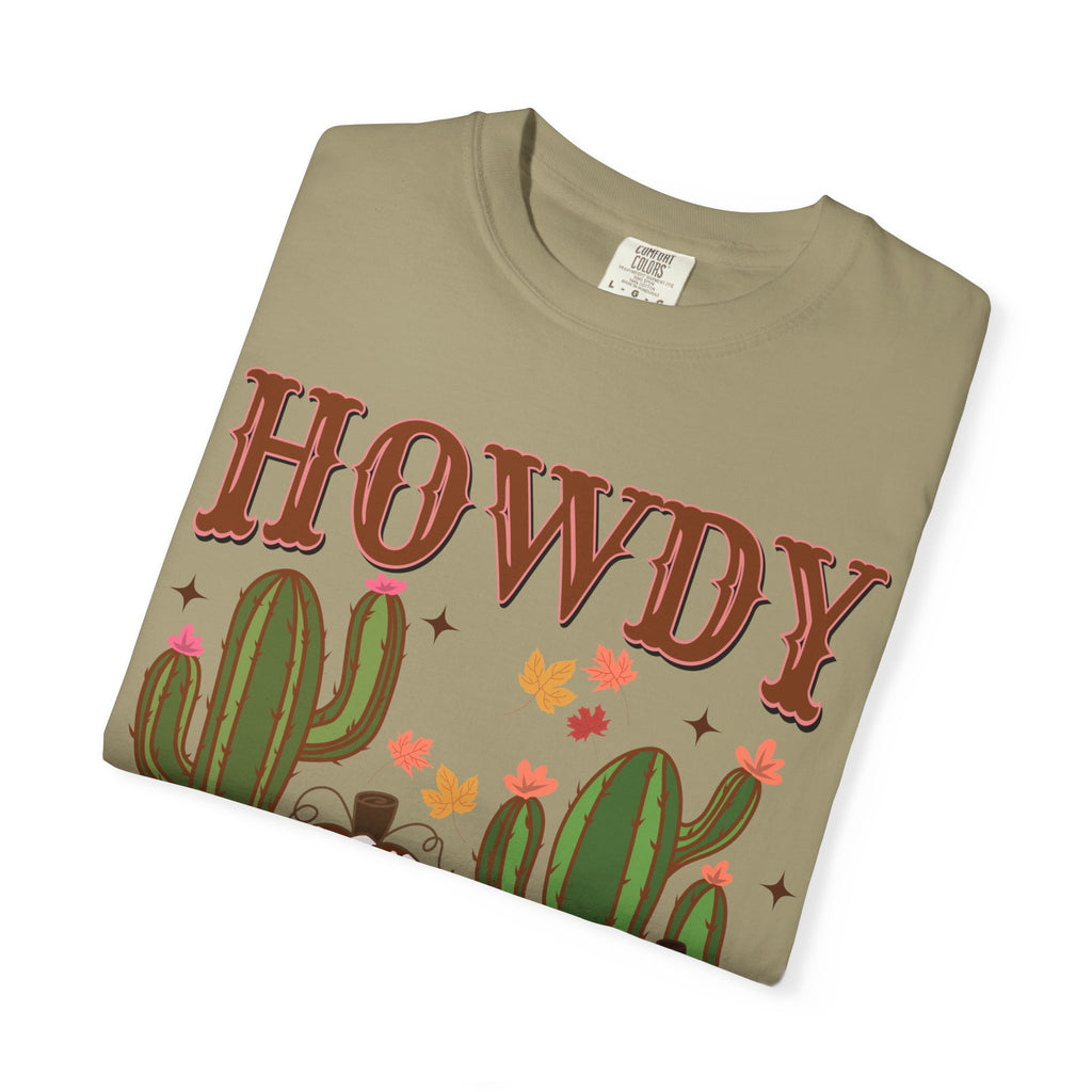 Howdy Fall Graphic Tee — Western Cactus Pumpkin Autumn T-Shirt