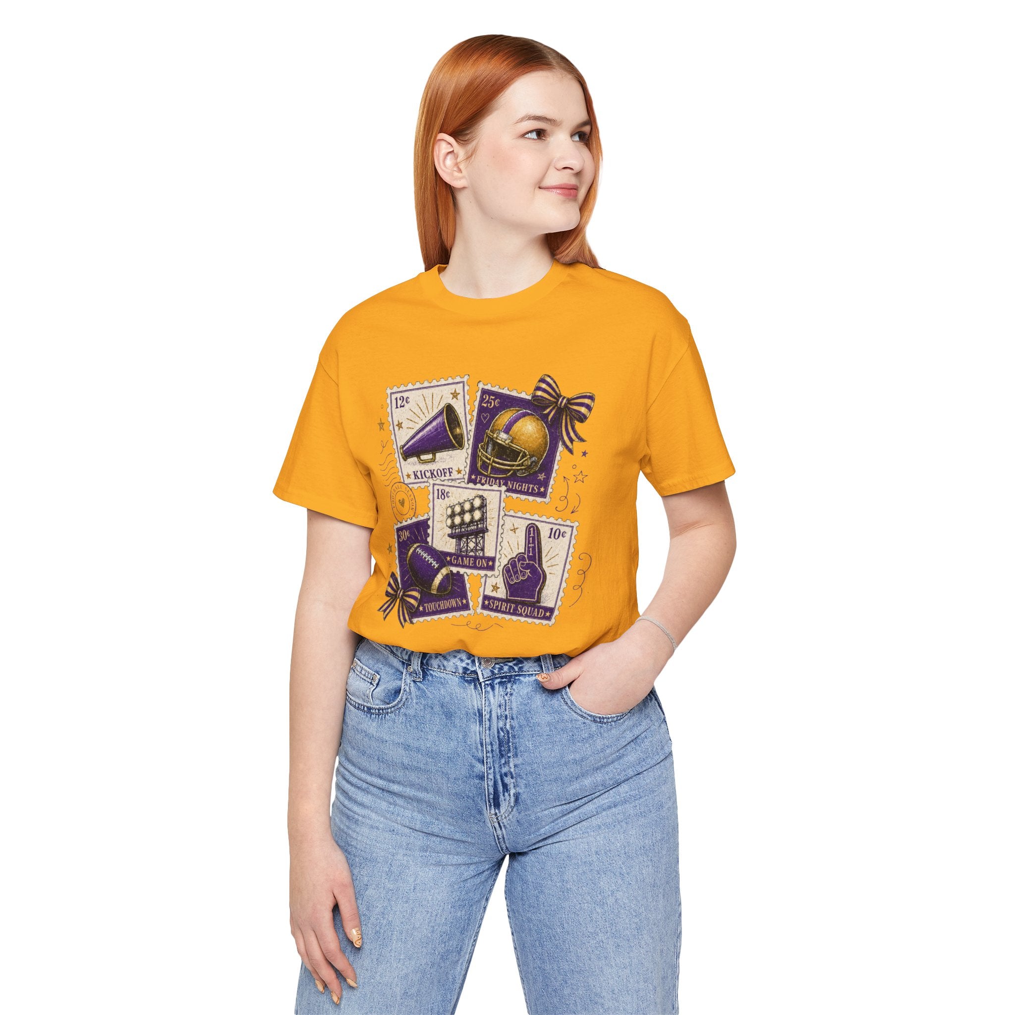 Football Stamp Collage T-Shirt — Vintage Game Day Tee