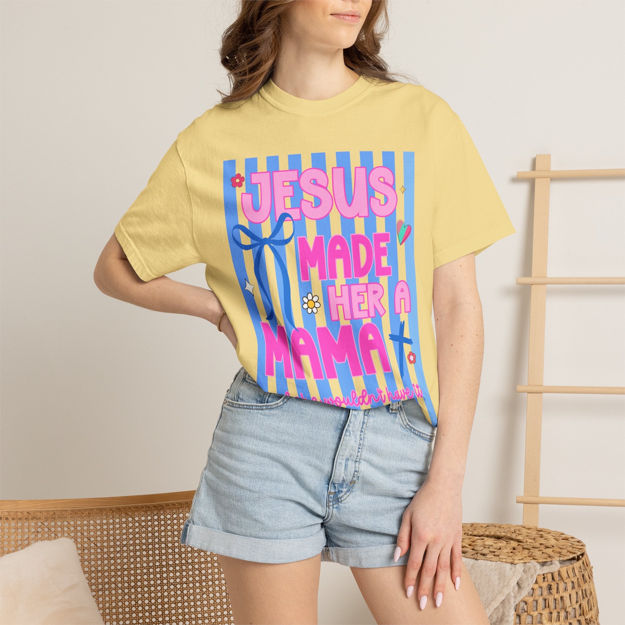 Jesus Made Her a Mama Tee — Cute Faith-Based