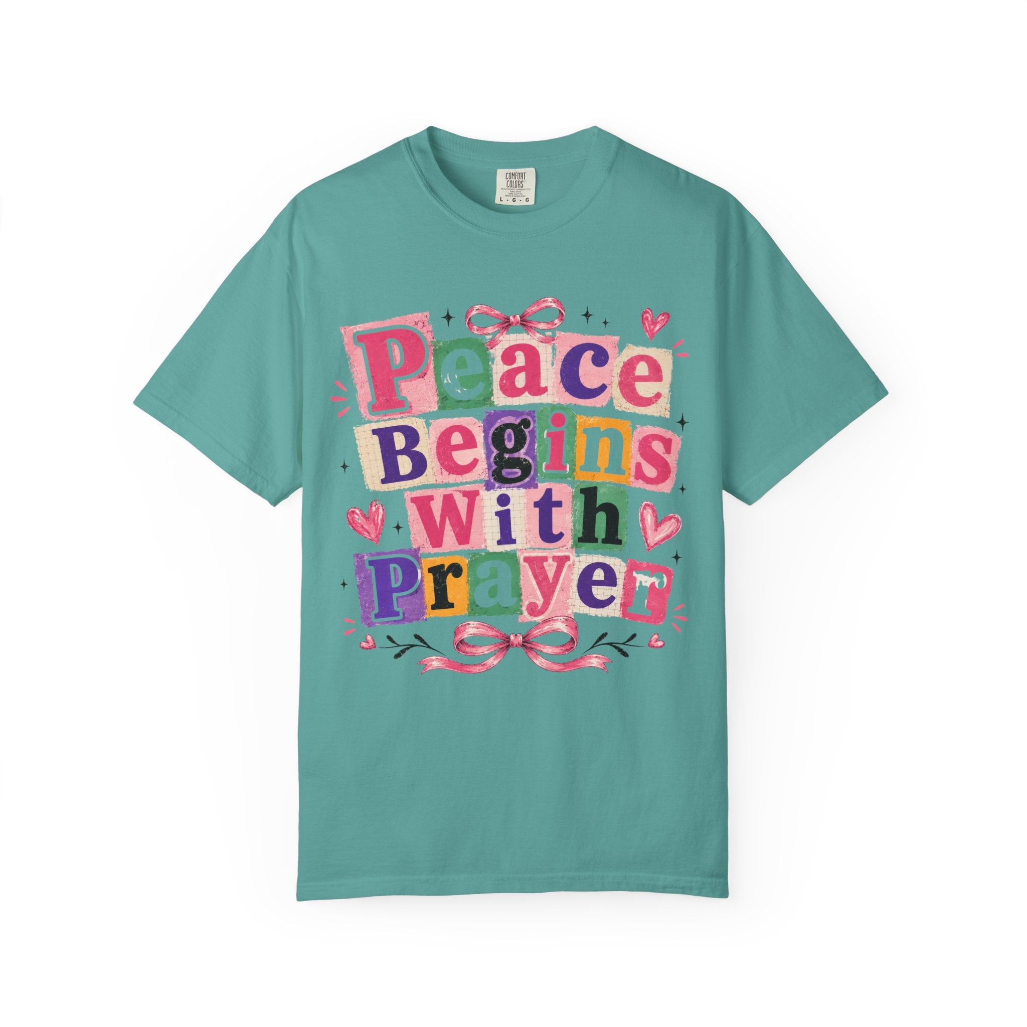 Peace Begins With Prayer T-Shirt — Inspirational Faith Graphic Tee