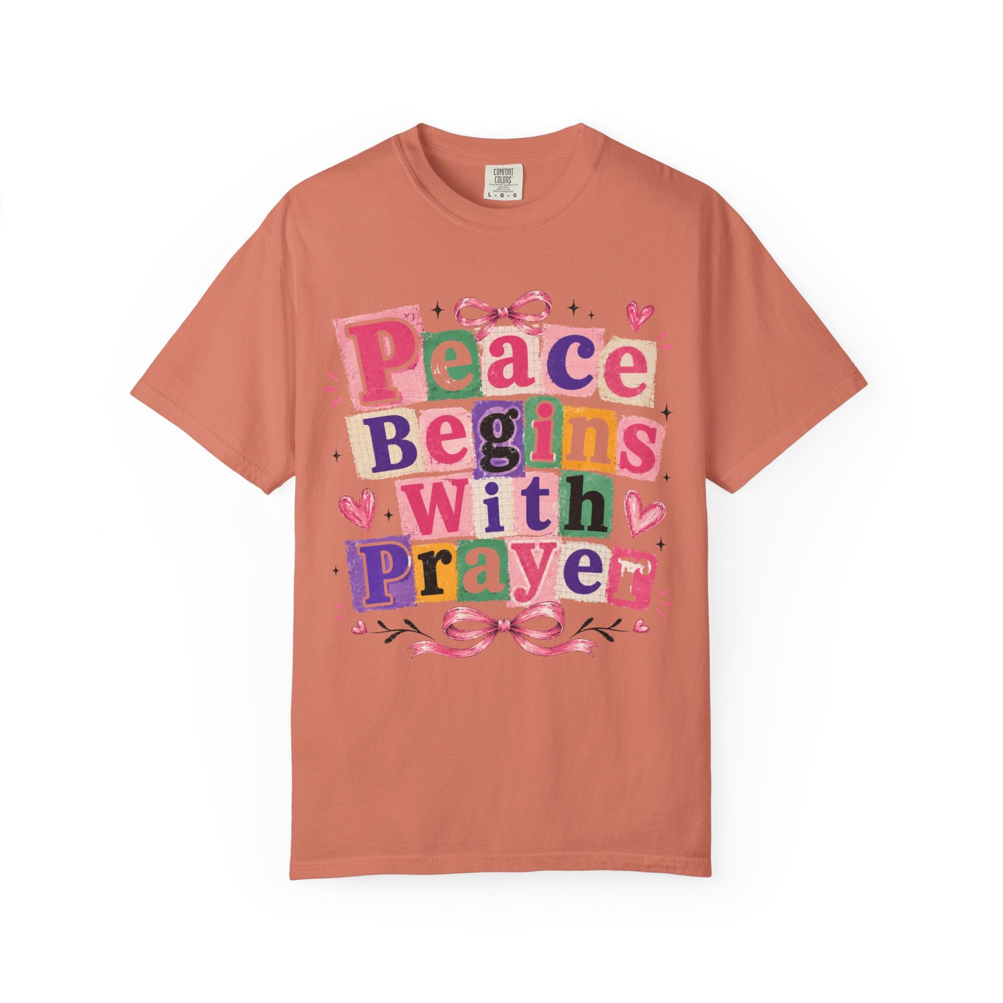 Peace Begins With Prayer T-Shirt — Inspirational Faith Graphic Tee