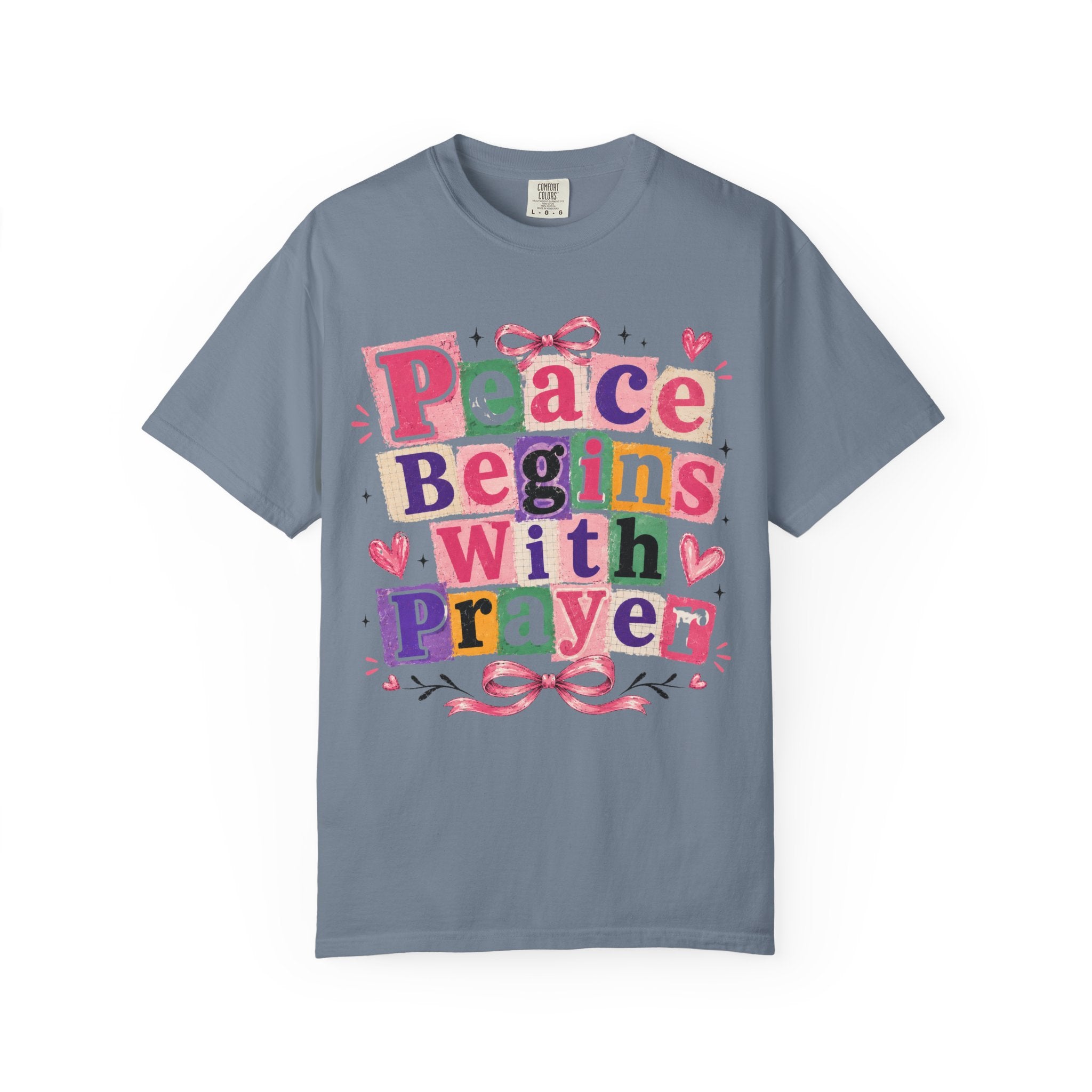 Peace Begins With Prayer T-Shirt — Inspirational Faith Graphic Tee