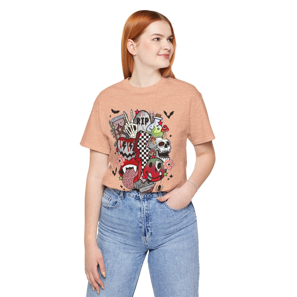 Skull & Joker Graphic Tee — Halloween Goth Punk Horror T-Shirt