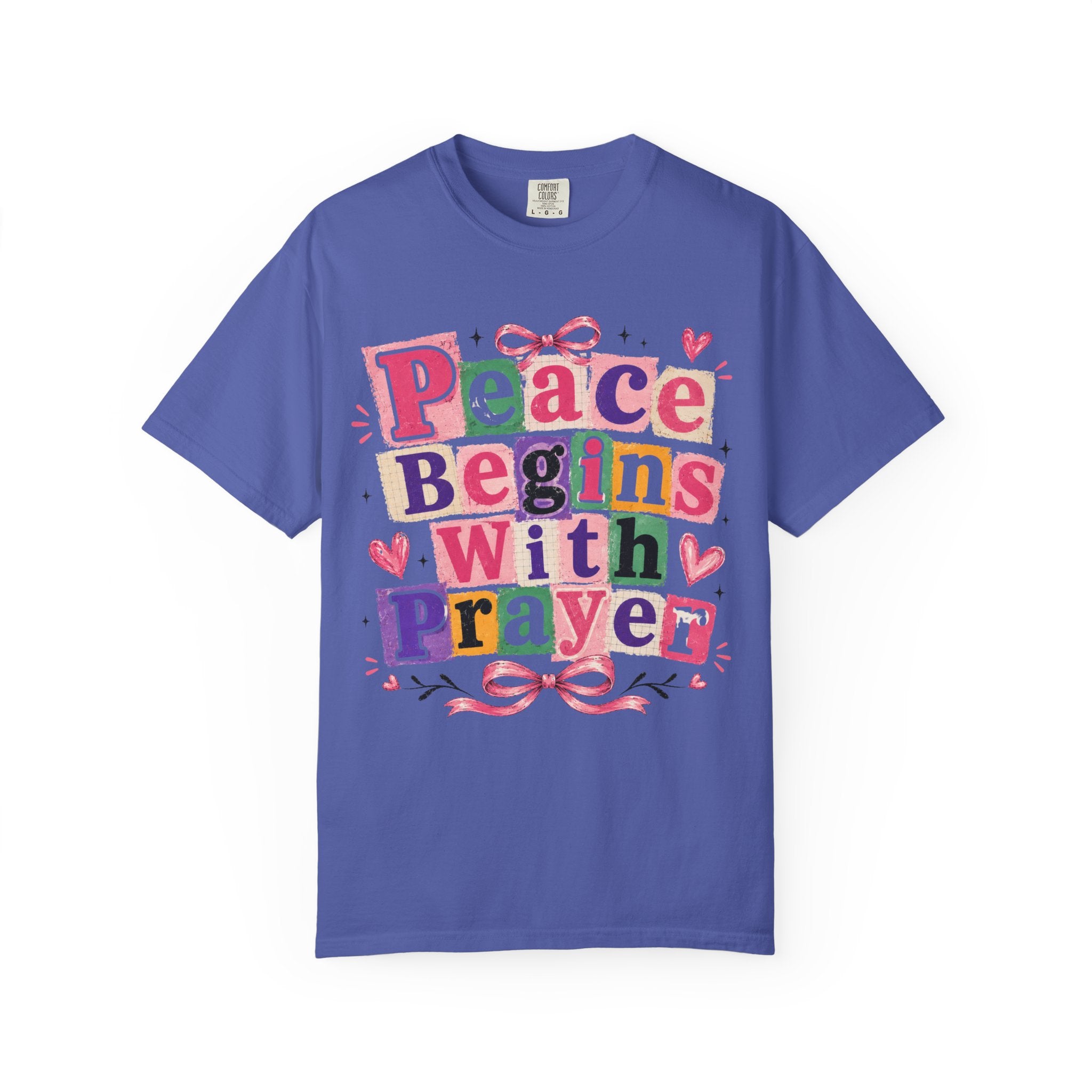Peace Begins With Prayer T-Shirt — Inspirational Faith Graphic Tee