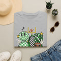 Football Green Checker Crewneck T-Shirt — St. Patrick’s Game Day Graphic