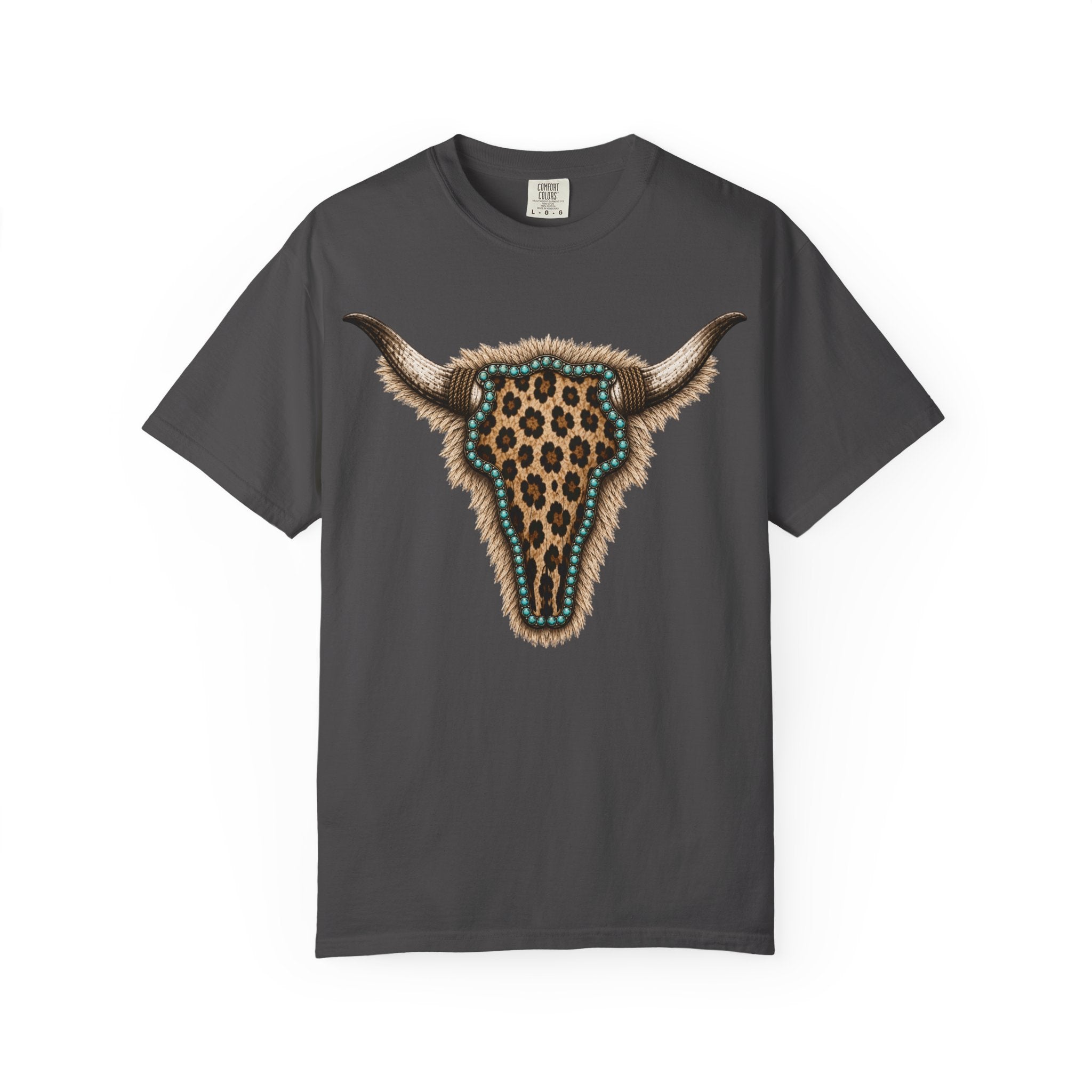 Leopard Skull Tee — Western Bull Skull Graphic T-Shirt