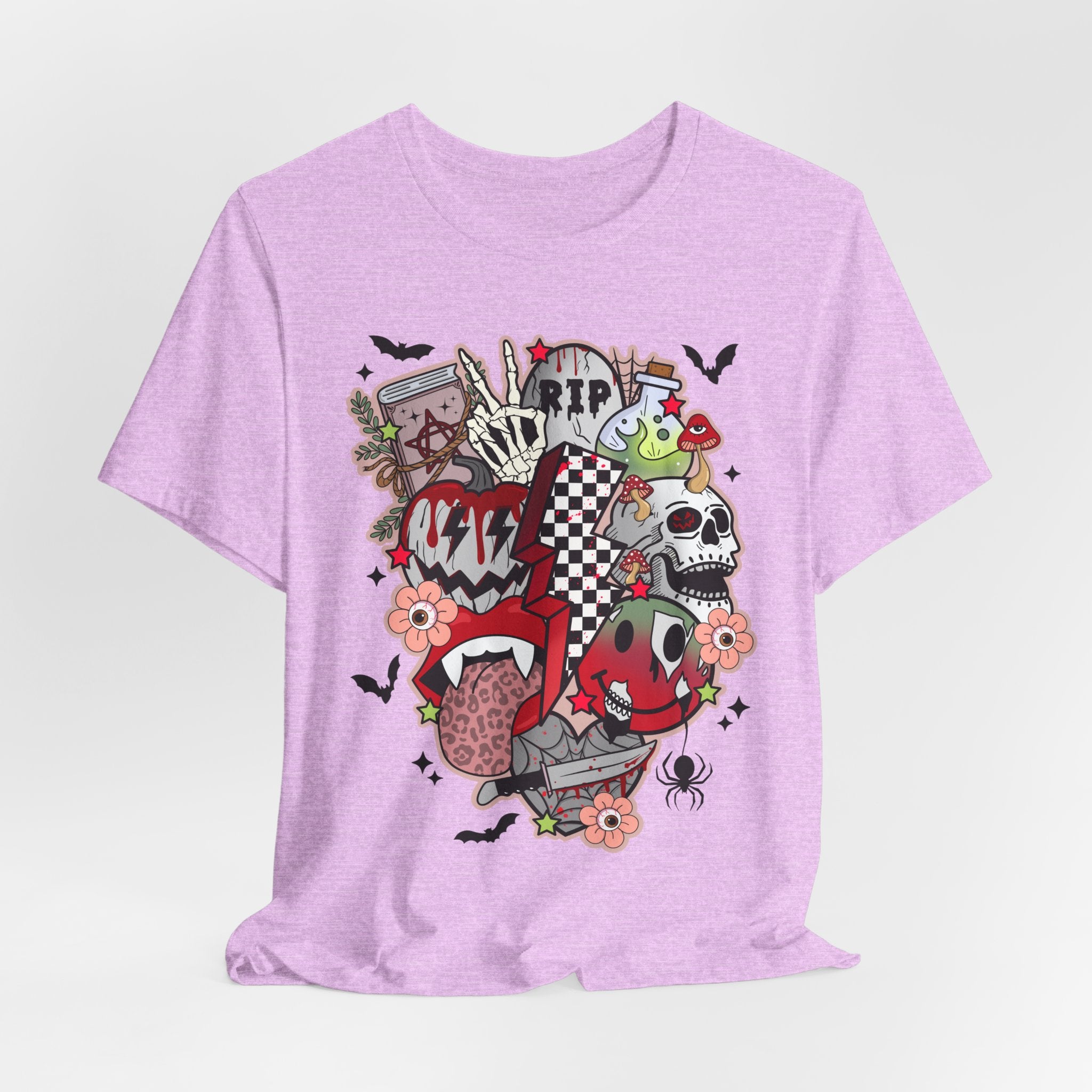 Skull & Joker Graphic Tee — Halloween Goth Punk Horror T-Shirt