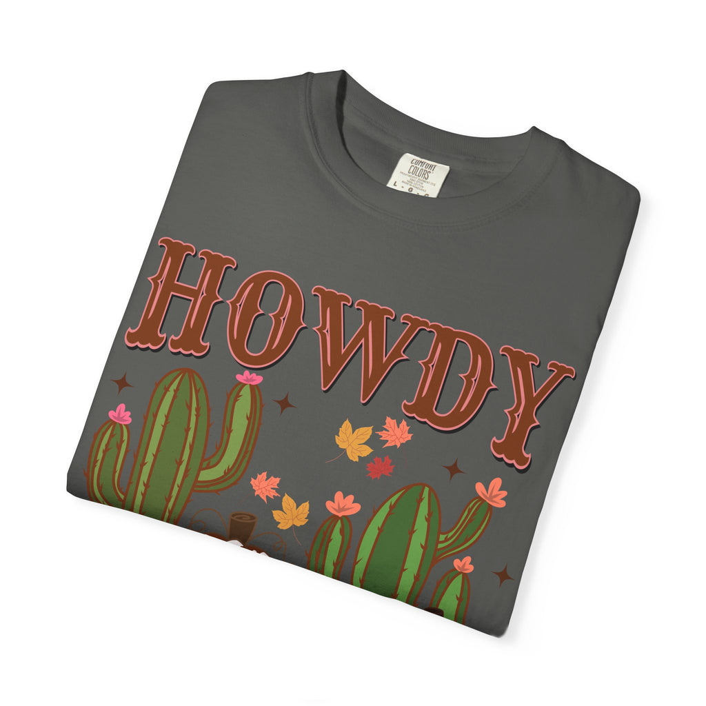 Howdy Fall Graphic Tee — Western Cactus Pumpkin Autumn T-Shirt