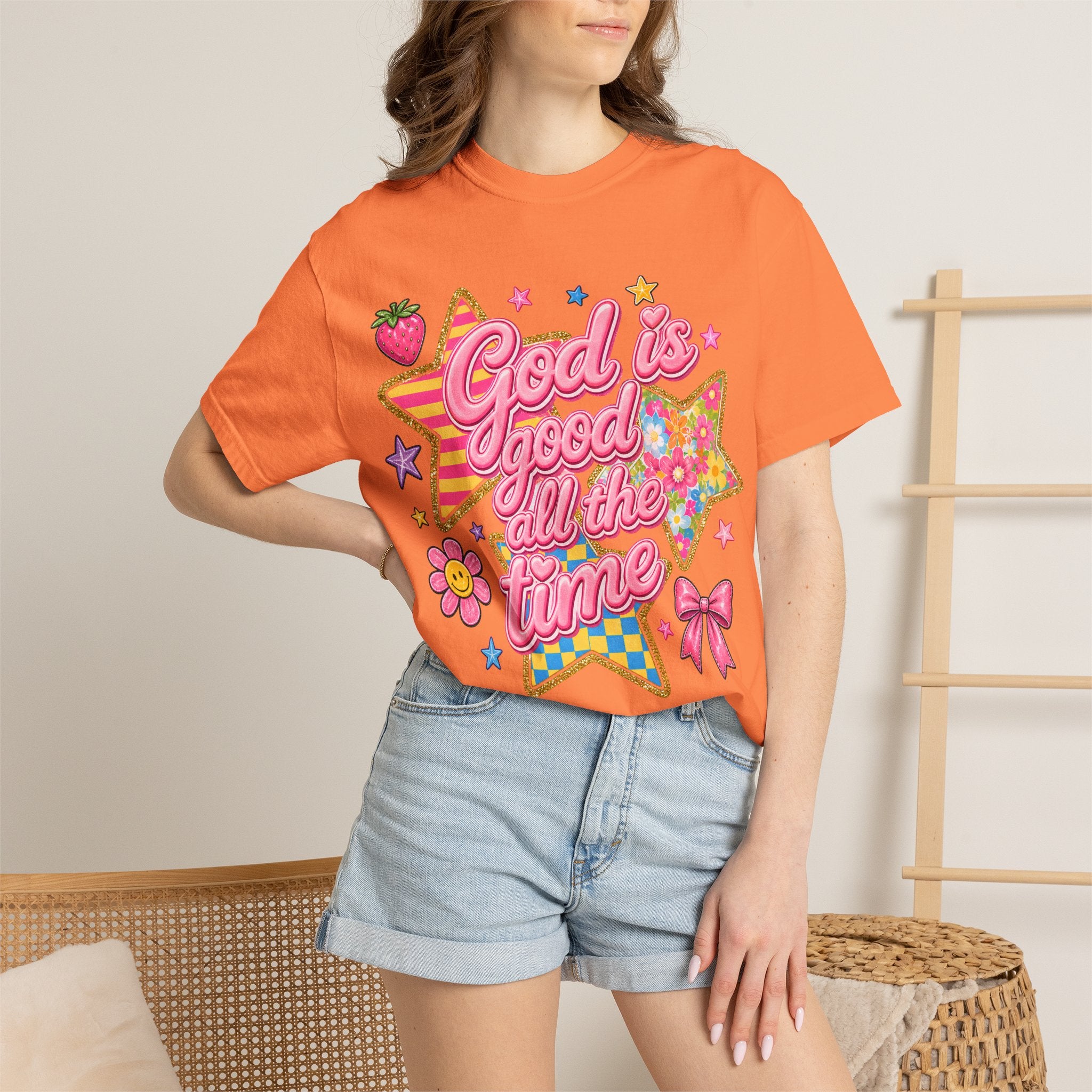 God Is Good All the Time T-Shirt — Retro Pastel Faith Graphic Tee