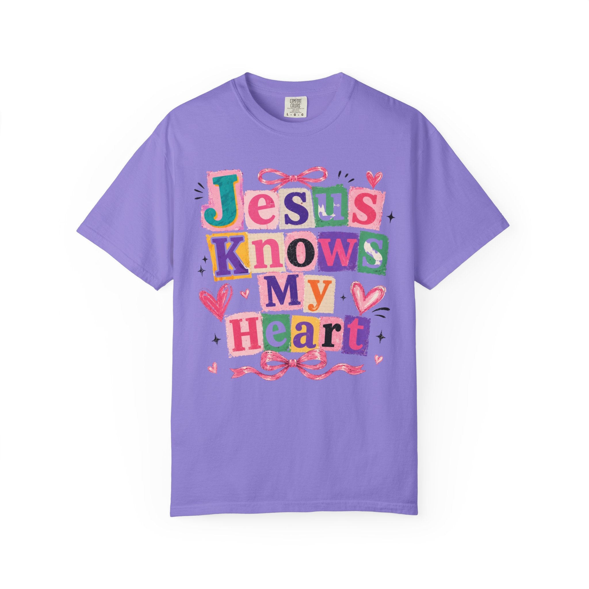 Jesus Knows My Heart T-Shirt — Colorful Faith Graphic Tee