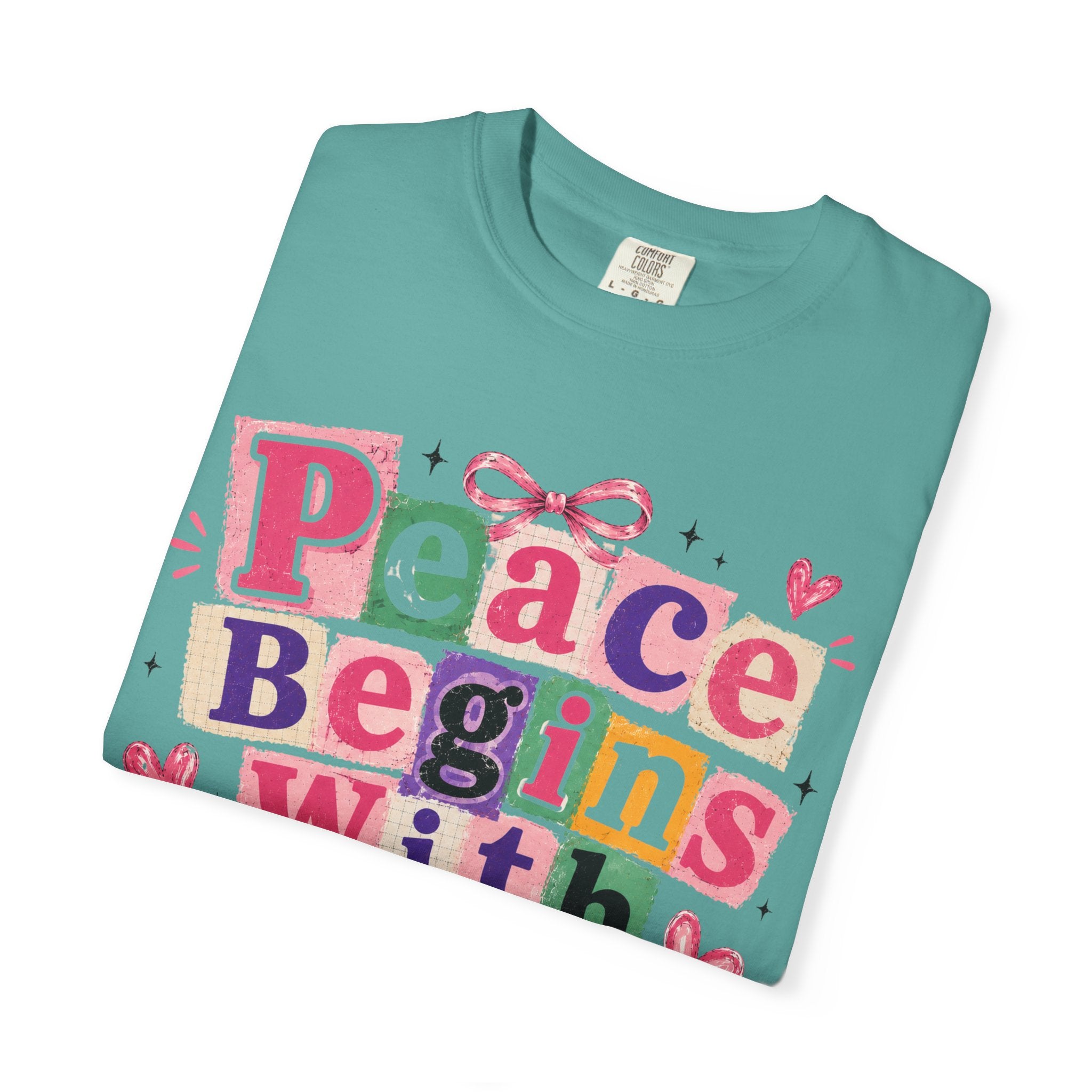 Peace Begins With Prayer T-Shirt — Inspirational Faith Graphic Tee
