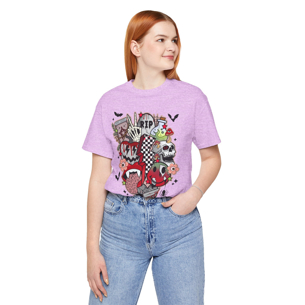 Skull & Joker Graphic Tee — Halloween Goth Punk Horror T-Shirt