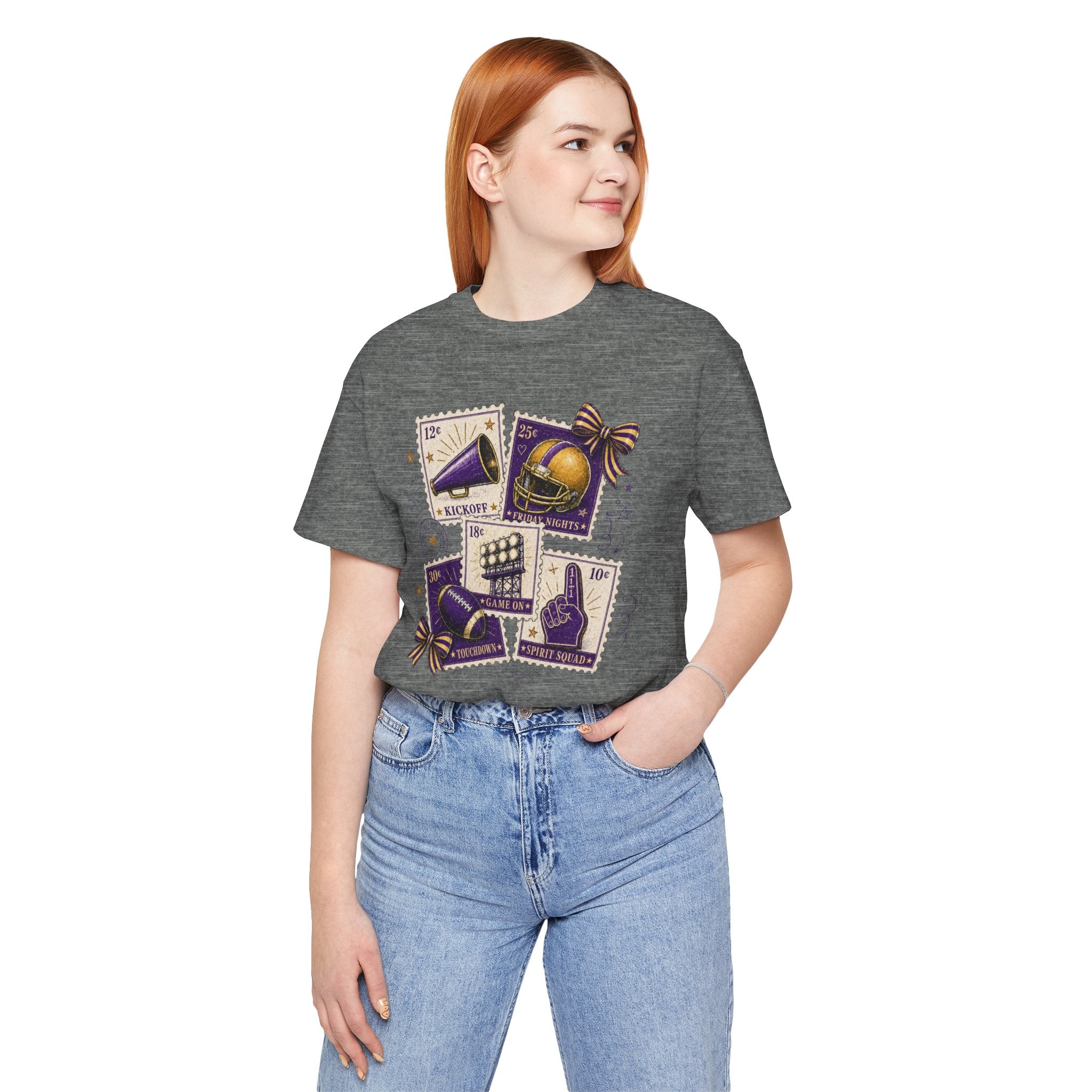 Football Stamp Collage T-Shirt — Vintage Game Day Tee